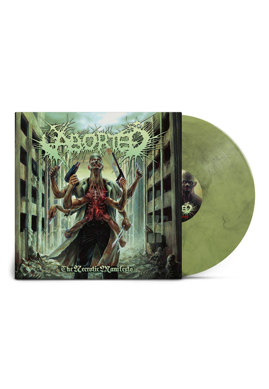Aborted - The Necrotic Manifesto Transparent Lime/Black - Marbled Vinyl
