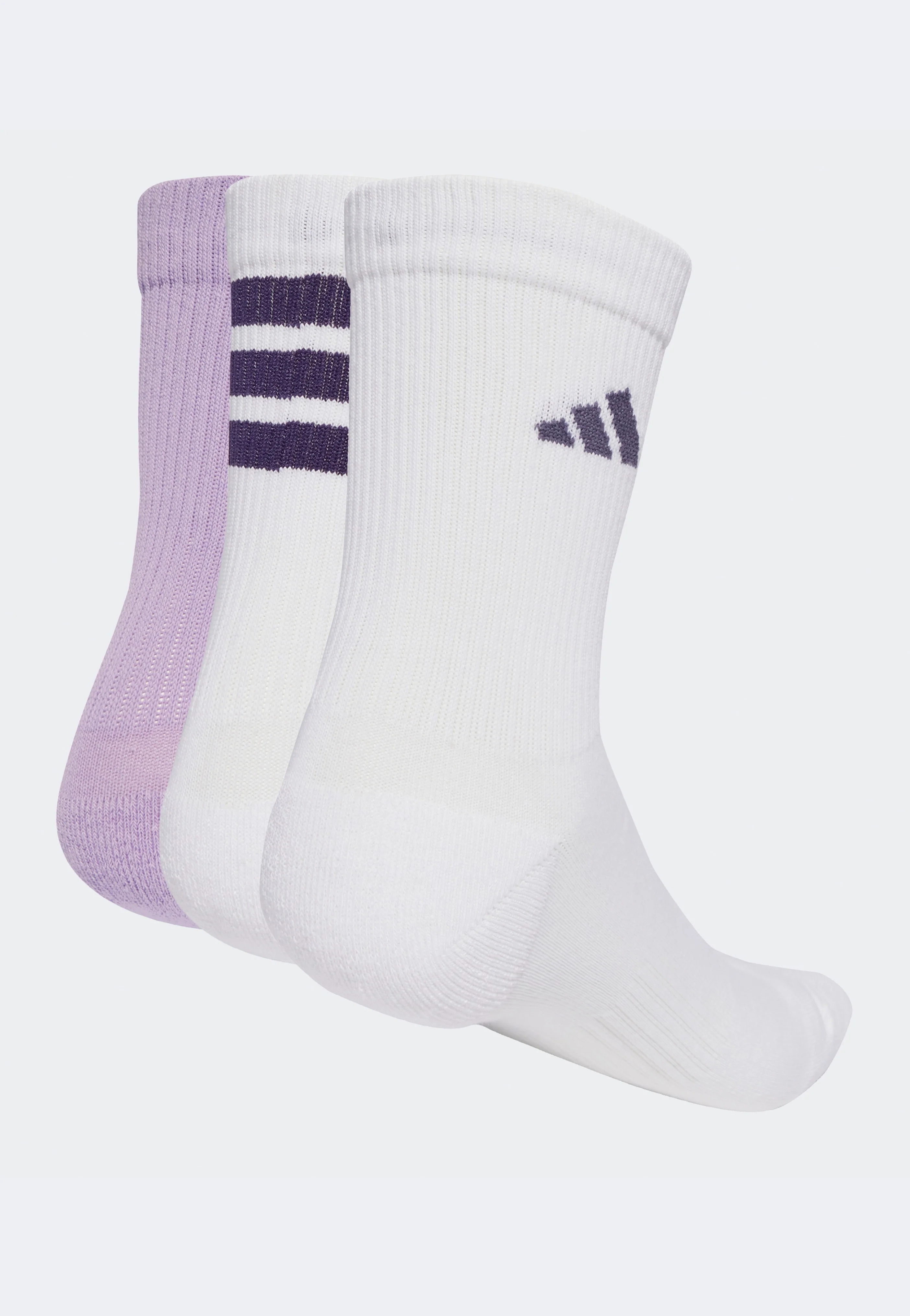 Adidas - Logo Pack Of 3 White/Aurplu/Previo/Powpl - Socks - Image 2