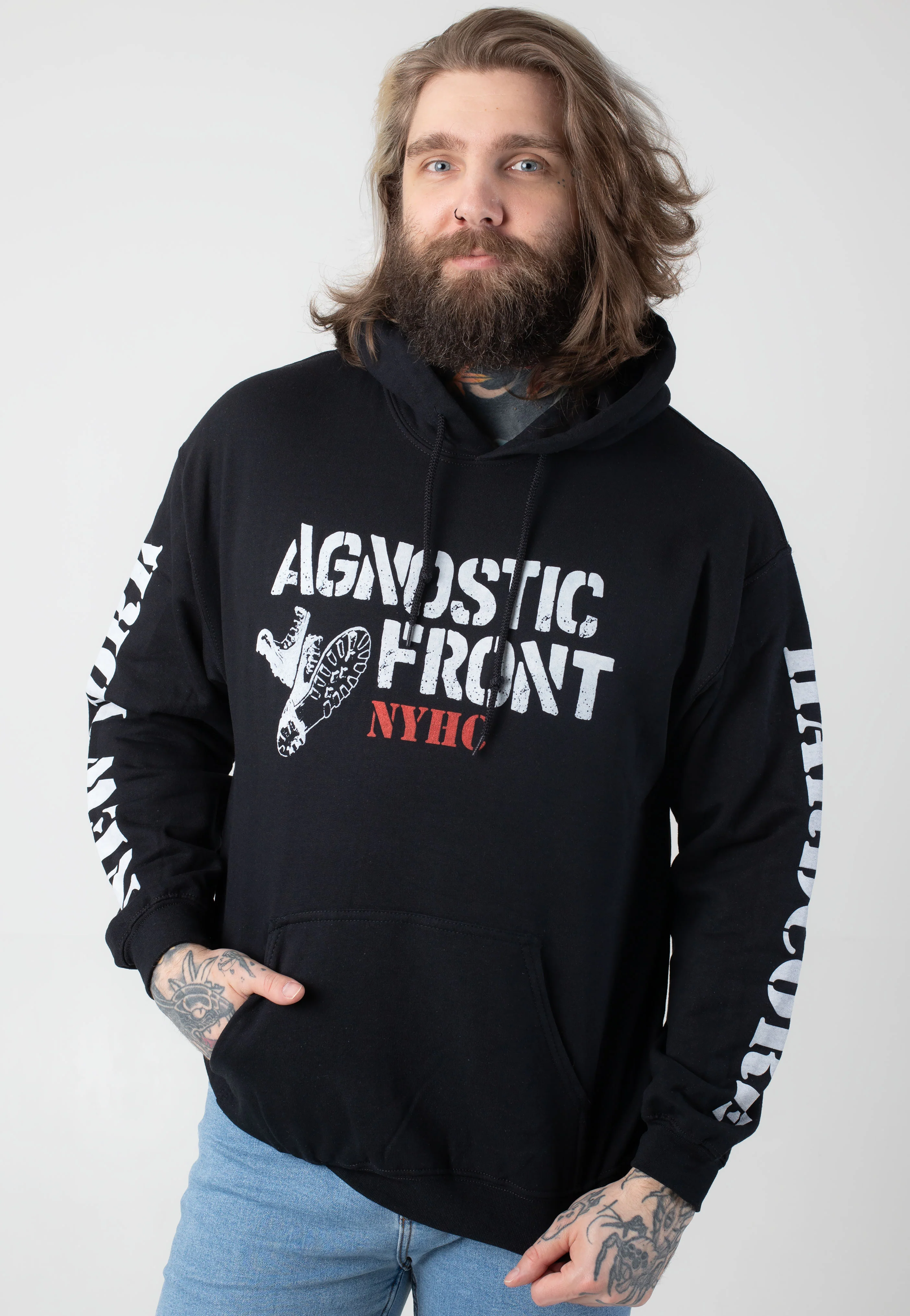 Agnostic Front - Stencil Boots - Hoodie - Image 3