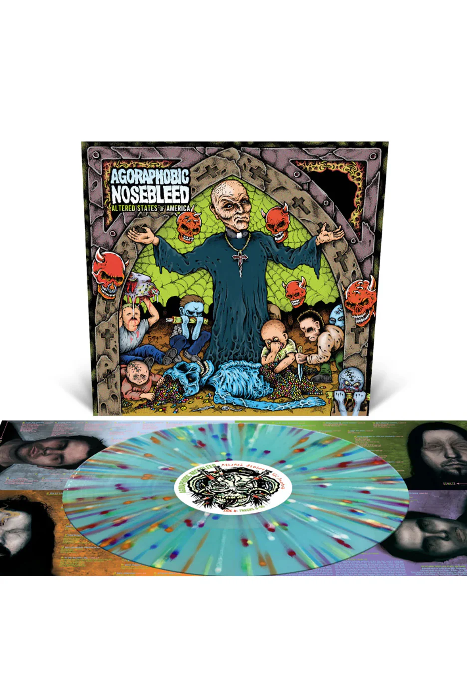 Agoraphobic Nosebleed - Altered States Of America Ltd. Electric Blue w/ Rainbow - Splattered Vinyl