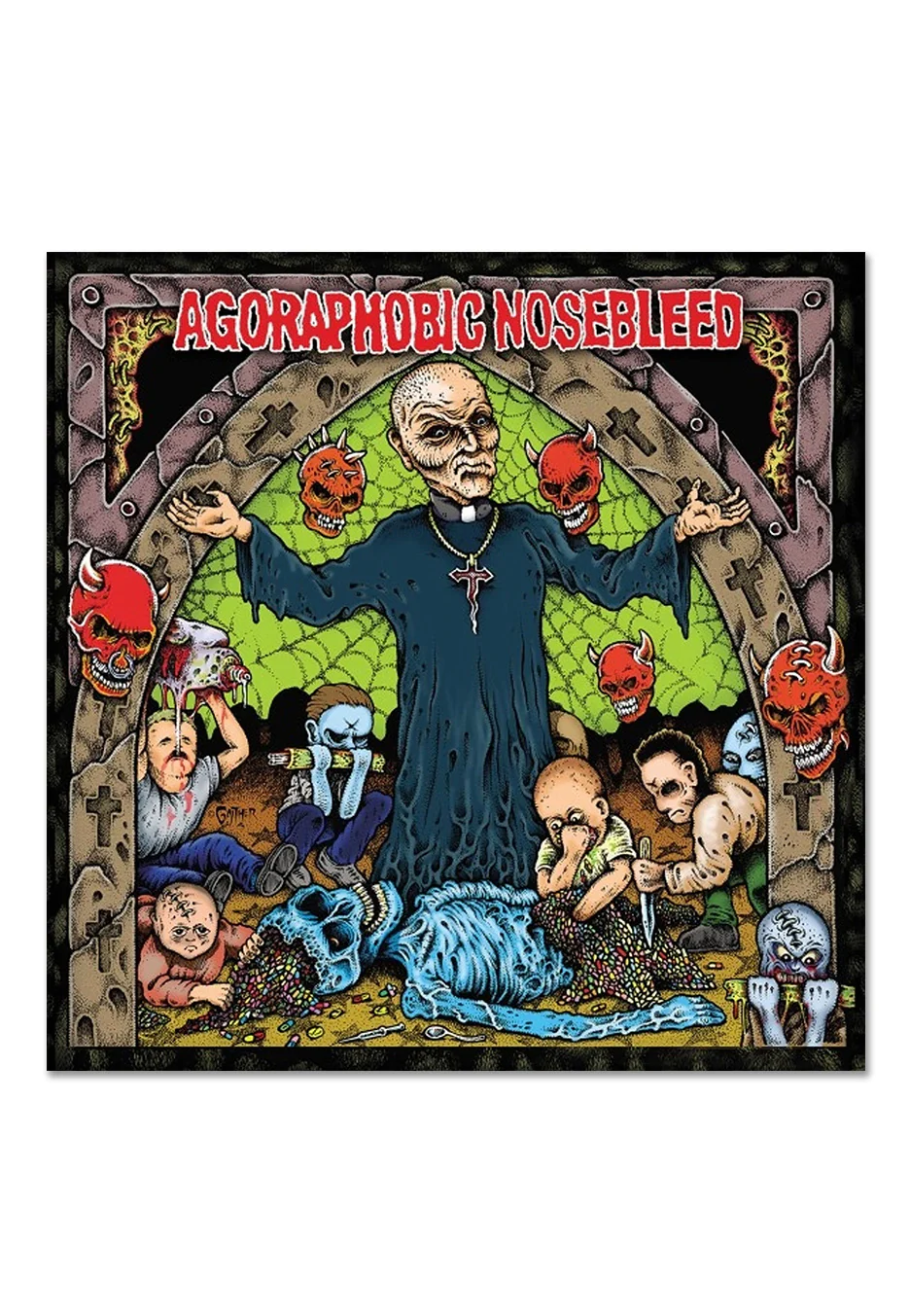 Agoraphobic Nosebleed - Altered States Of America Ltd. Electric Blue w/ Rainbow - Splattered Vinyl - Image 2