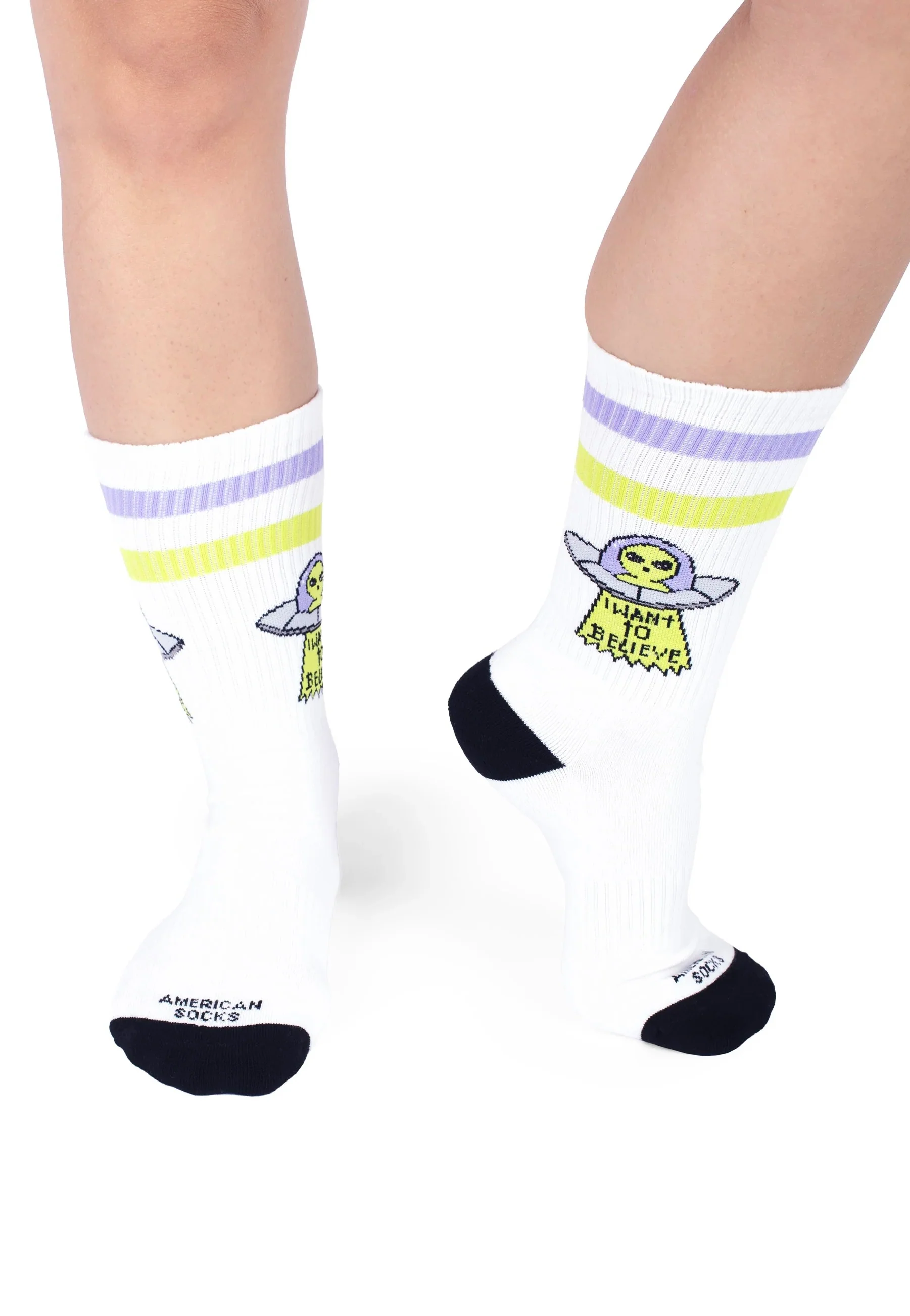 American Socks - Believe Mid High White - Socks - Image 2