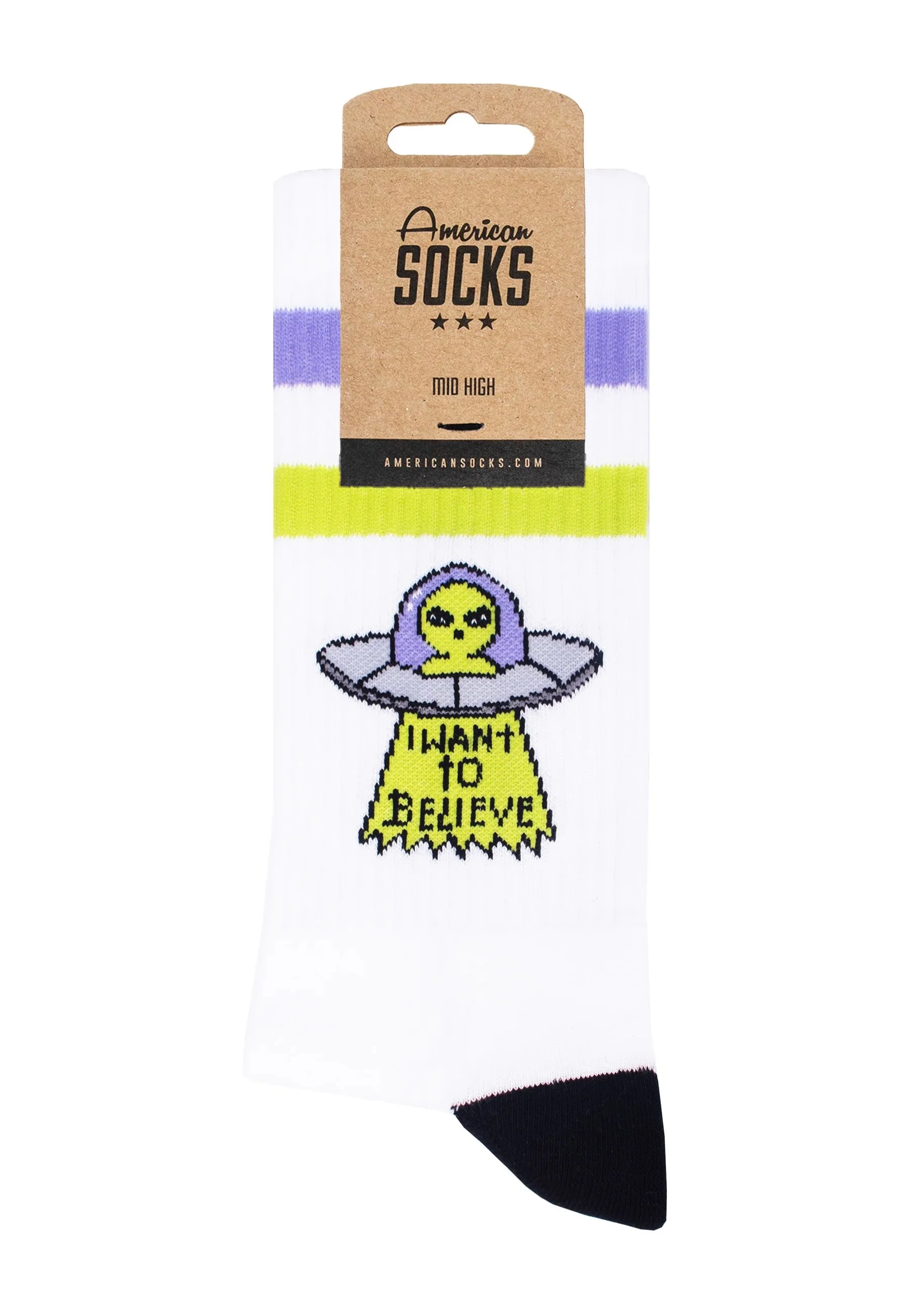 American Socks - Believe Mid High White - Socks - Image 4