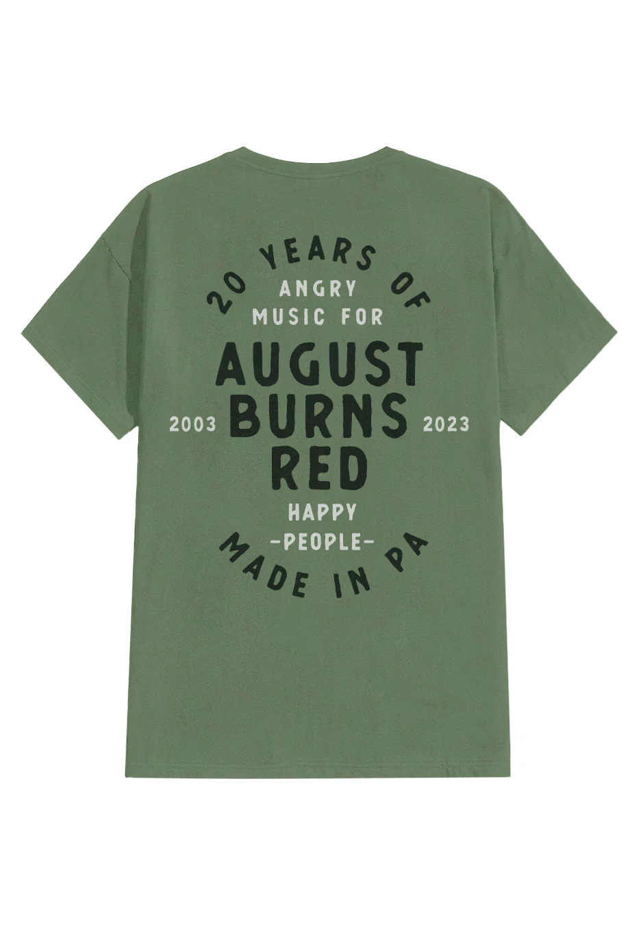 August Burns Red - 20 Years Angry Music Military Green - T-Shirt - Image 2