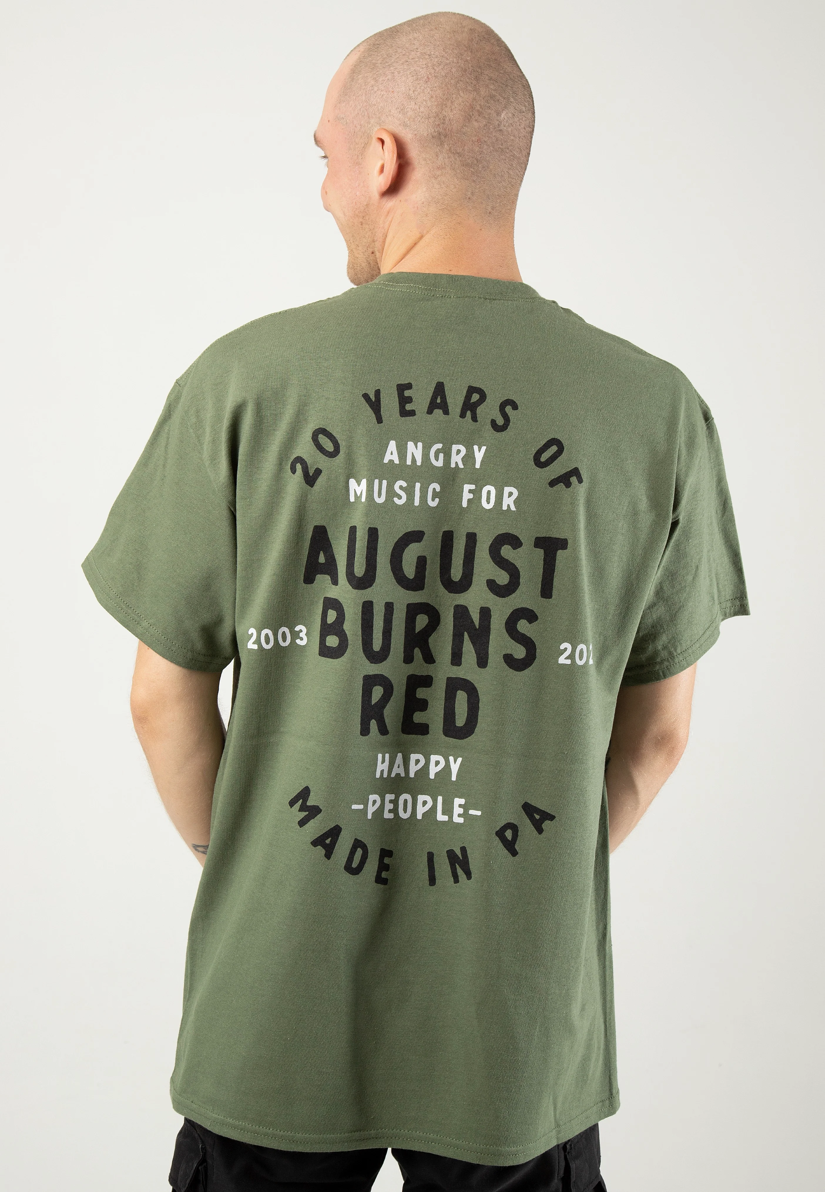 August Burns Red - 20 Years Angry Music Military Green - T-Shirt - Image 4