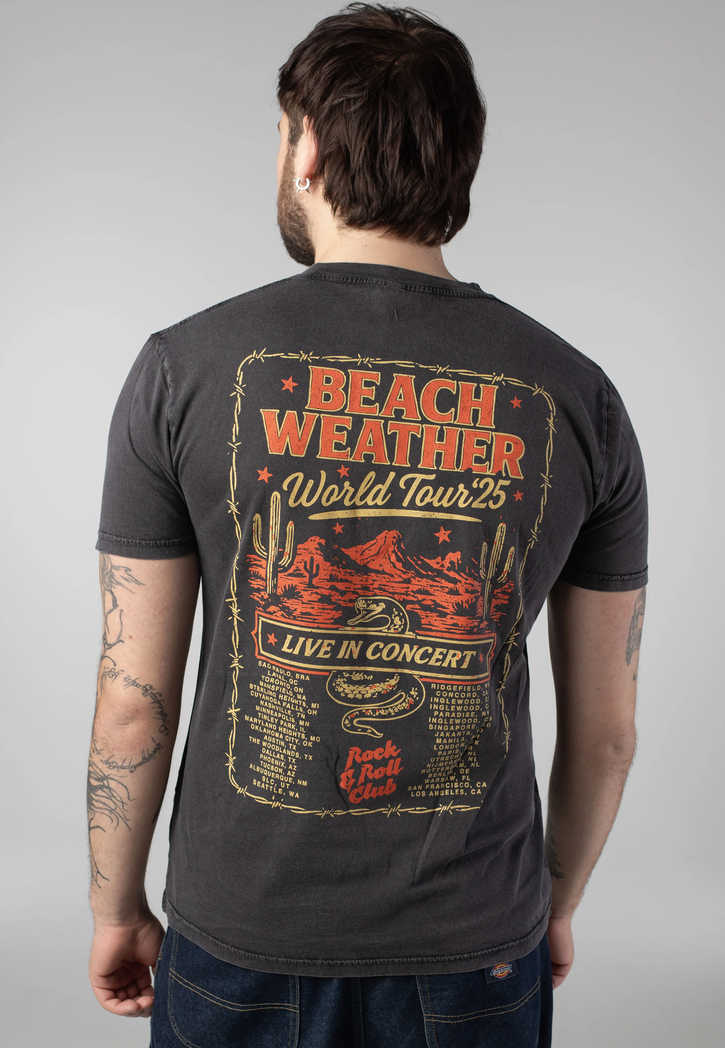 Beach Weather - Tour 2025 Stone Washed Black - T-Shirt - Image 4