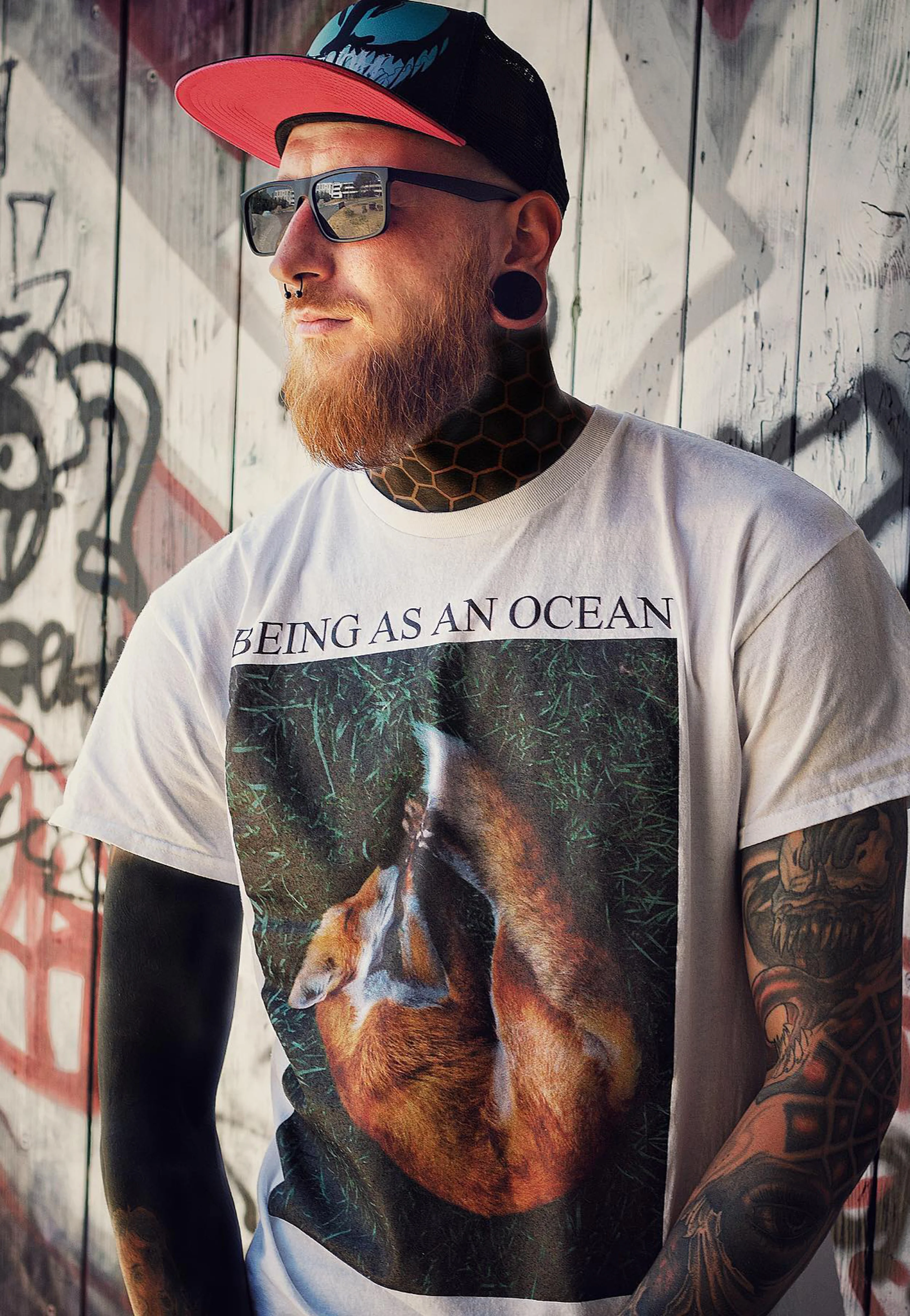 Being As An Ocean - Sleeping Fox White - T-Shirt - Image 3