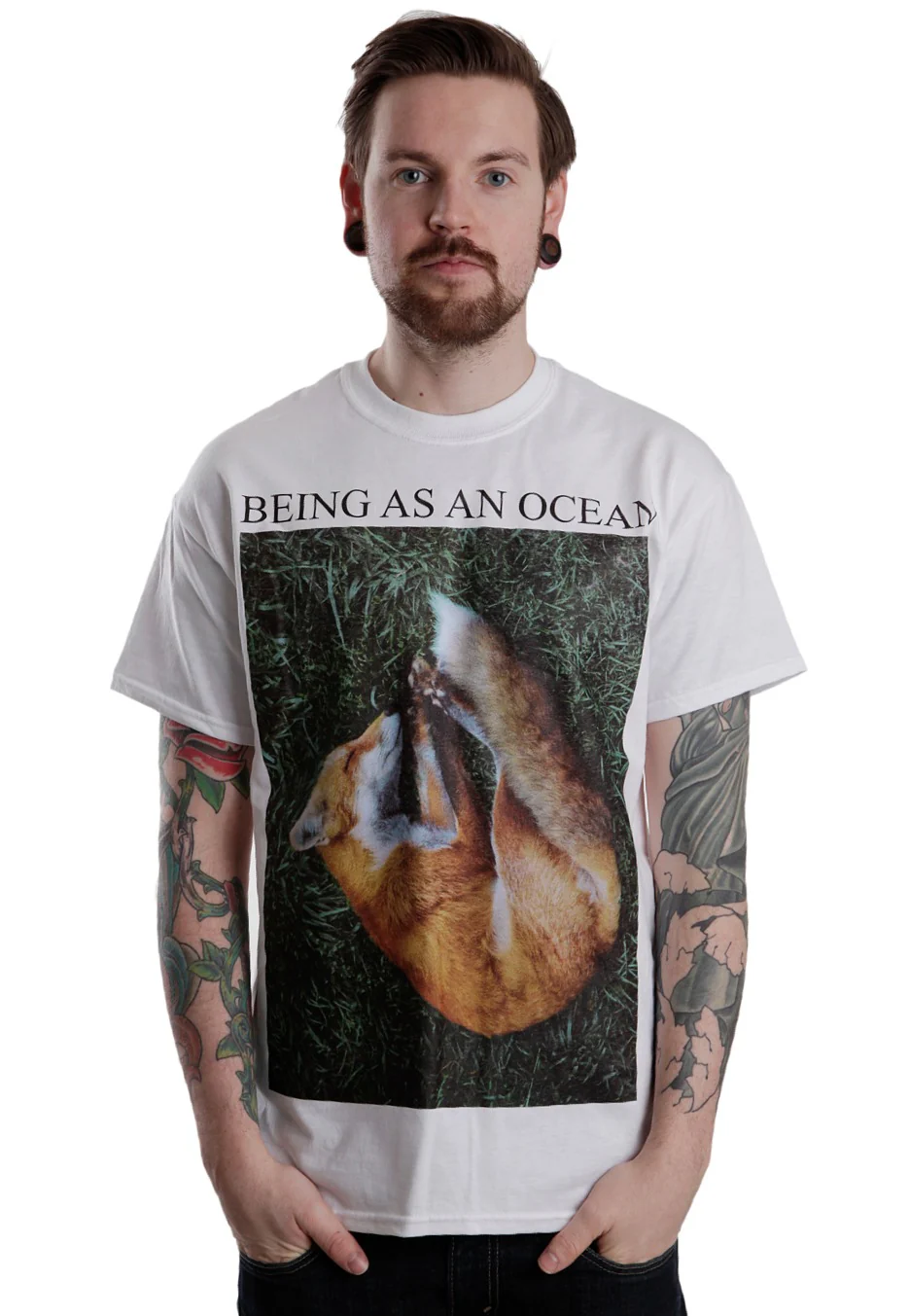 Being As An Ocean - Sleeping Fox White - T-Shirt - Image 4
