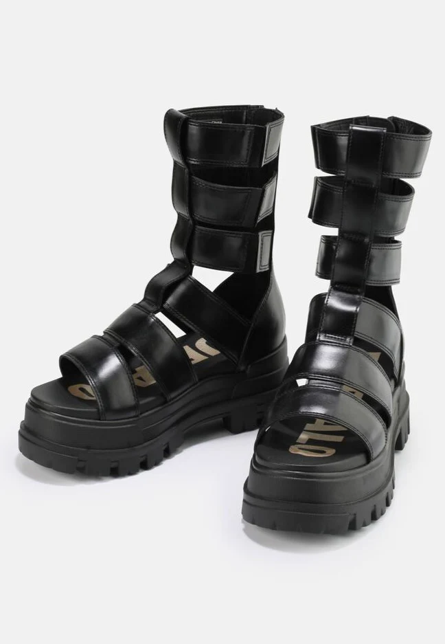 Buffalo - Aspha Zeus Platform Vegan Box Nappa Black - Girl Sandals