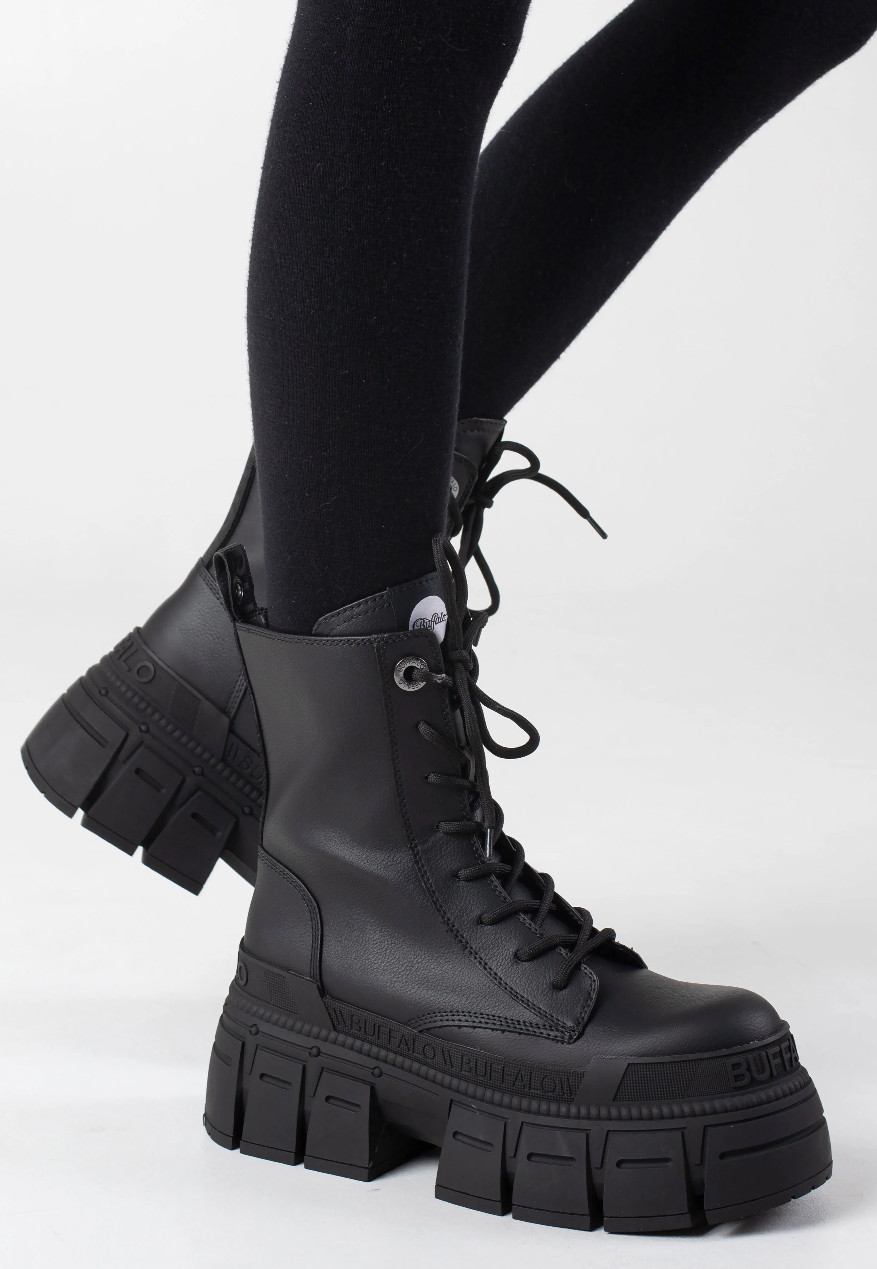 Buffalo - Gospher Lace Up Vegan Nappa Black - Girl Shoes - Image 3