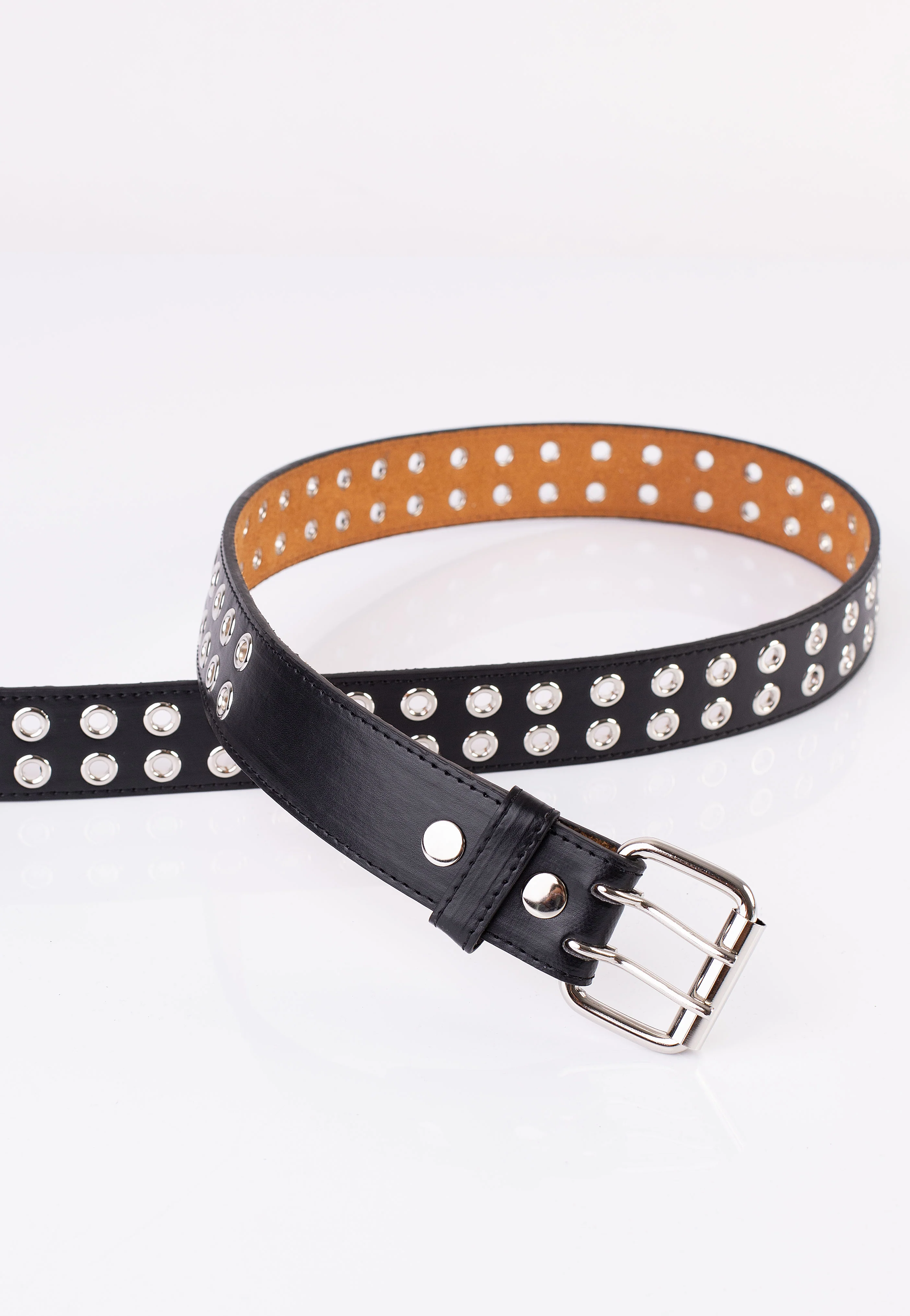 Bullet69 - 2 Row Double Prong Eyelet Studded - Belt - Image 2