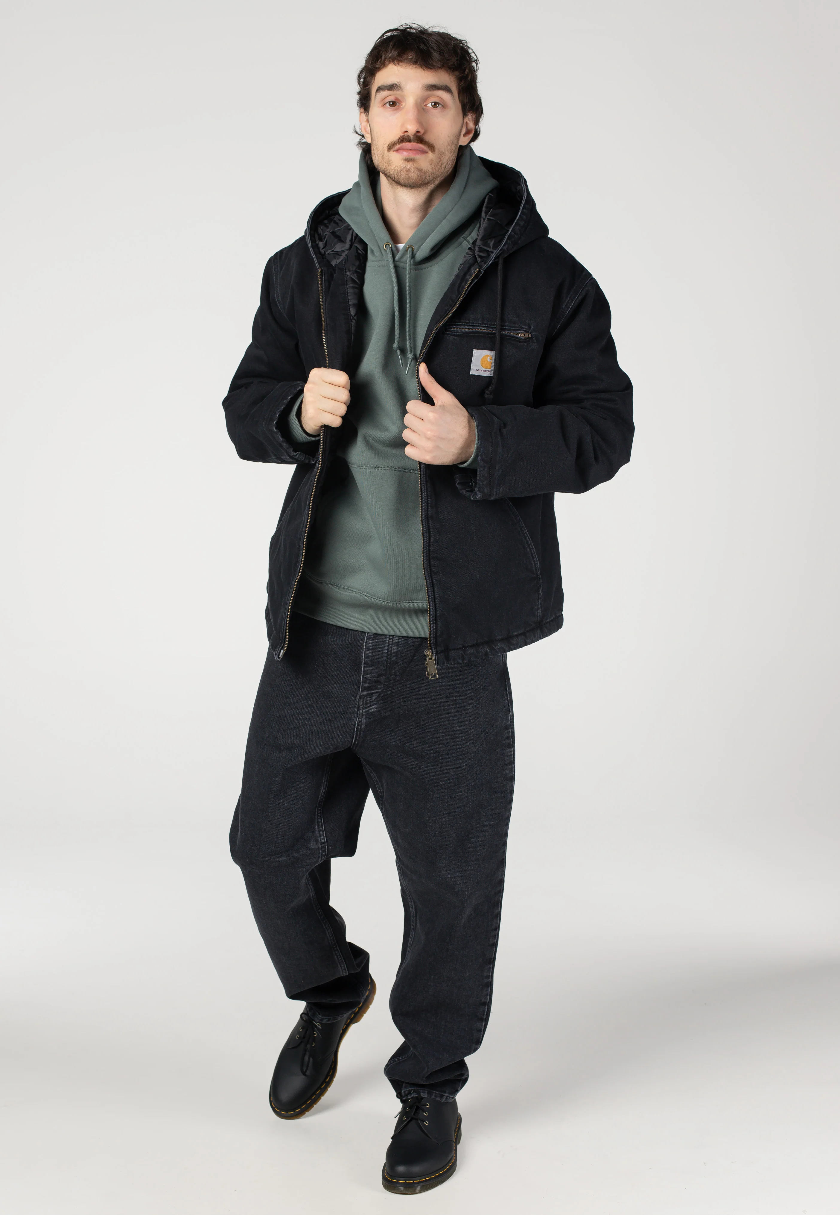 Carhartt WIP - Hooded Chase Velvet Green/Gold - Hoodie - Image 2