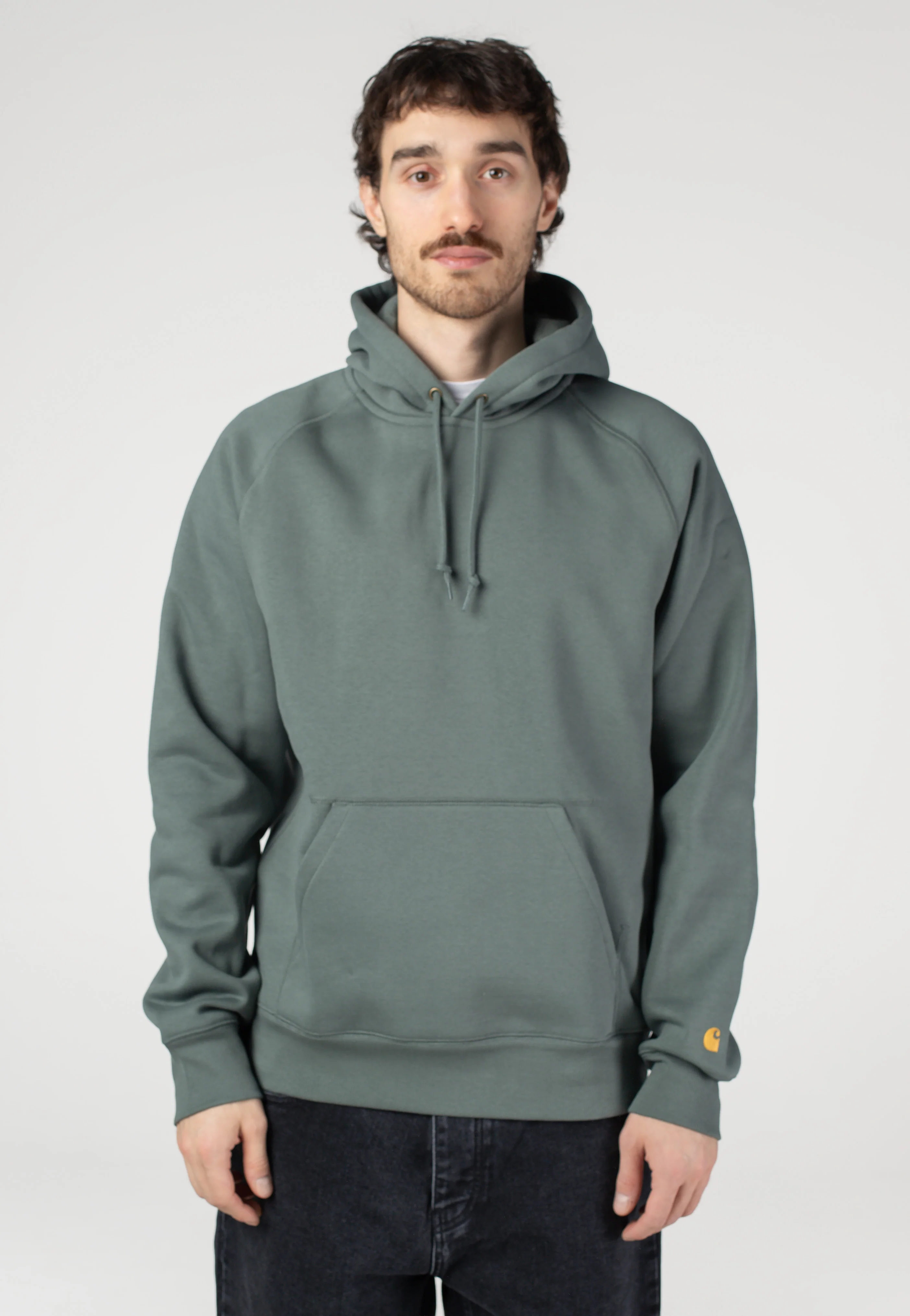 Carhartt WIP - Hooded Chase Velvet Green/Gold - Hoodie - Image 7
