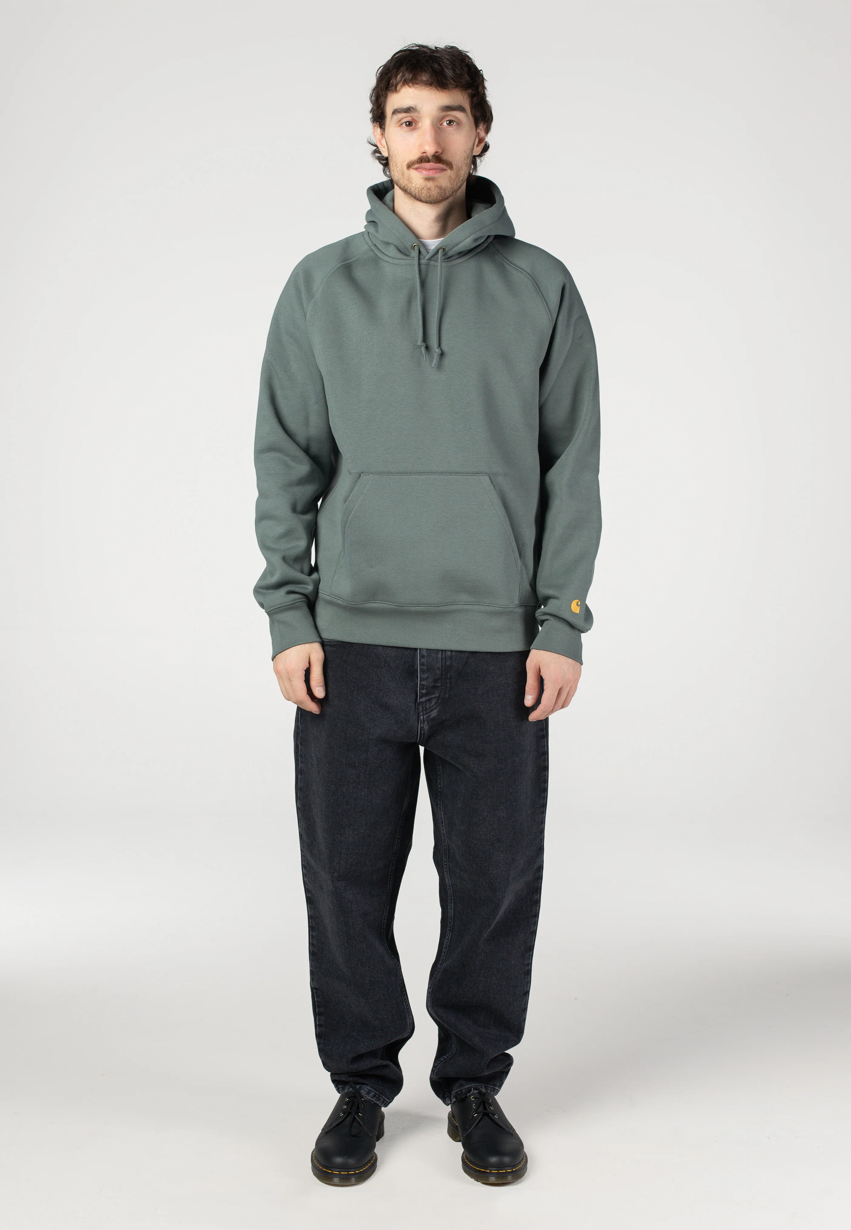 Carhartt WIP - Hooded Chase Velvet Green/Gold - Hoodie - Image 8