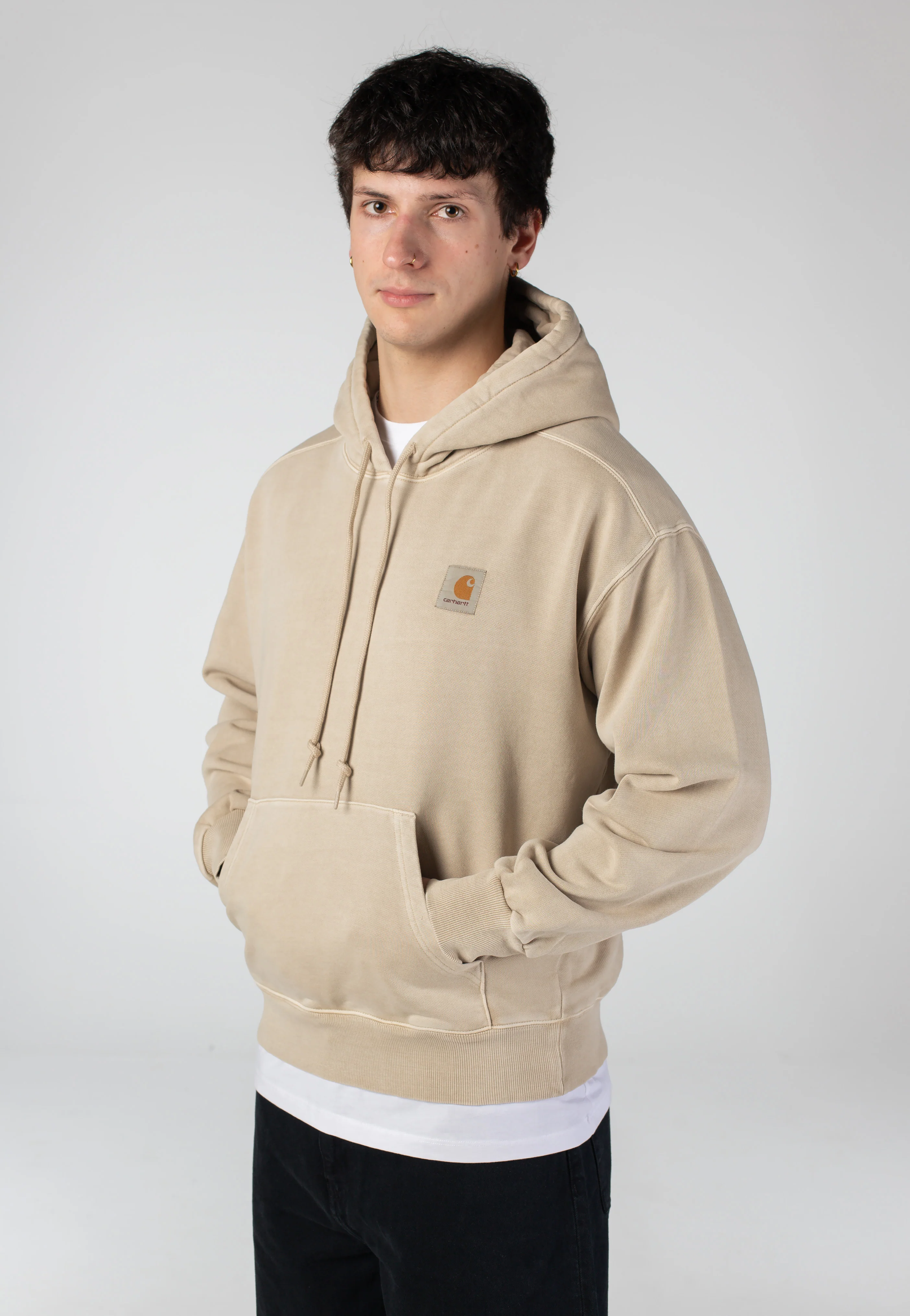 Carhartt WIP - Hooded Nelson Garment Dyed Fleur De Sel - Hoodie - Image 7