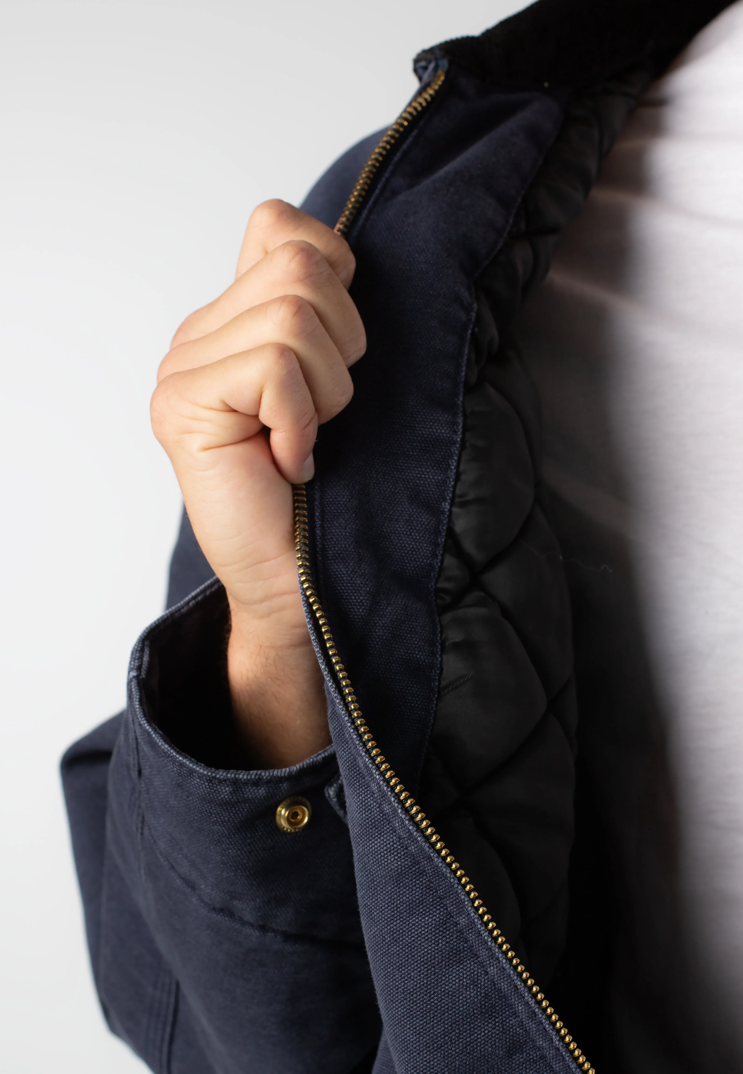 Carhartt WIP - OG Detroit Stone Canvas Dark Navy/Black - Jacket - Image 9