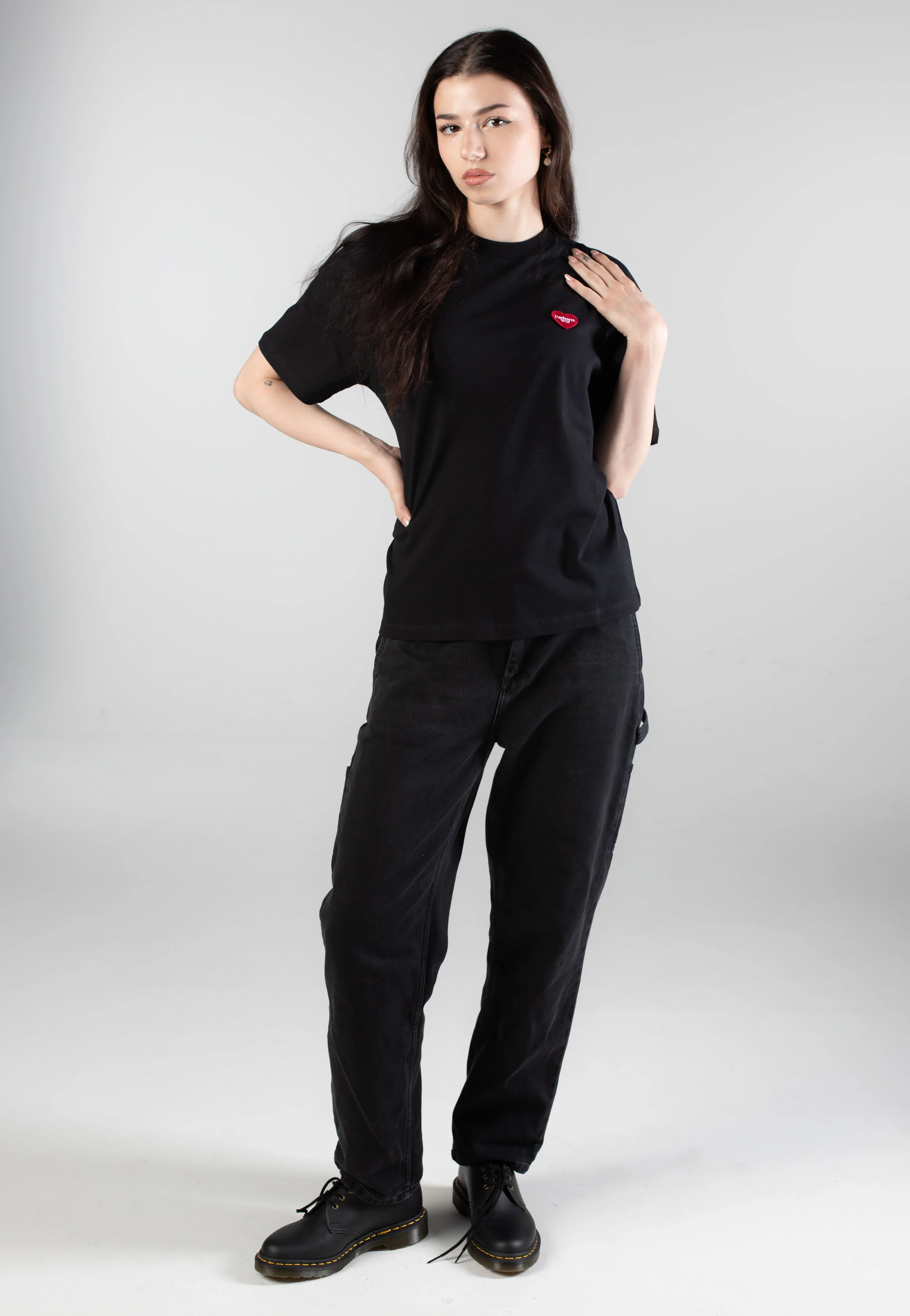 Carhartt WIP - W' Heart Patch Black/Red - T-Shirt - Image 2