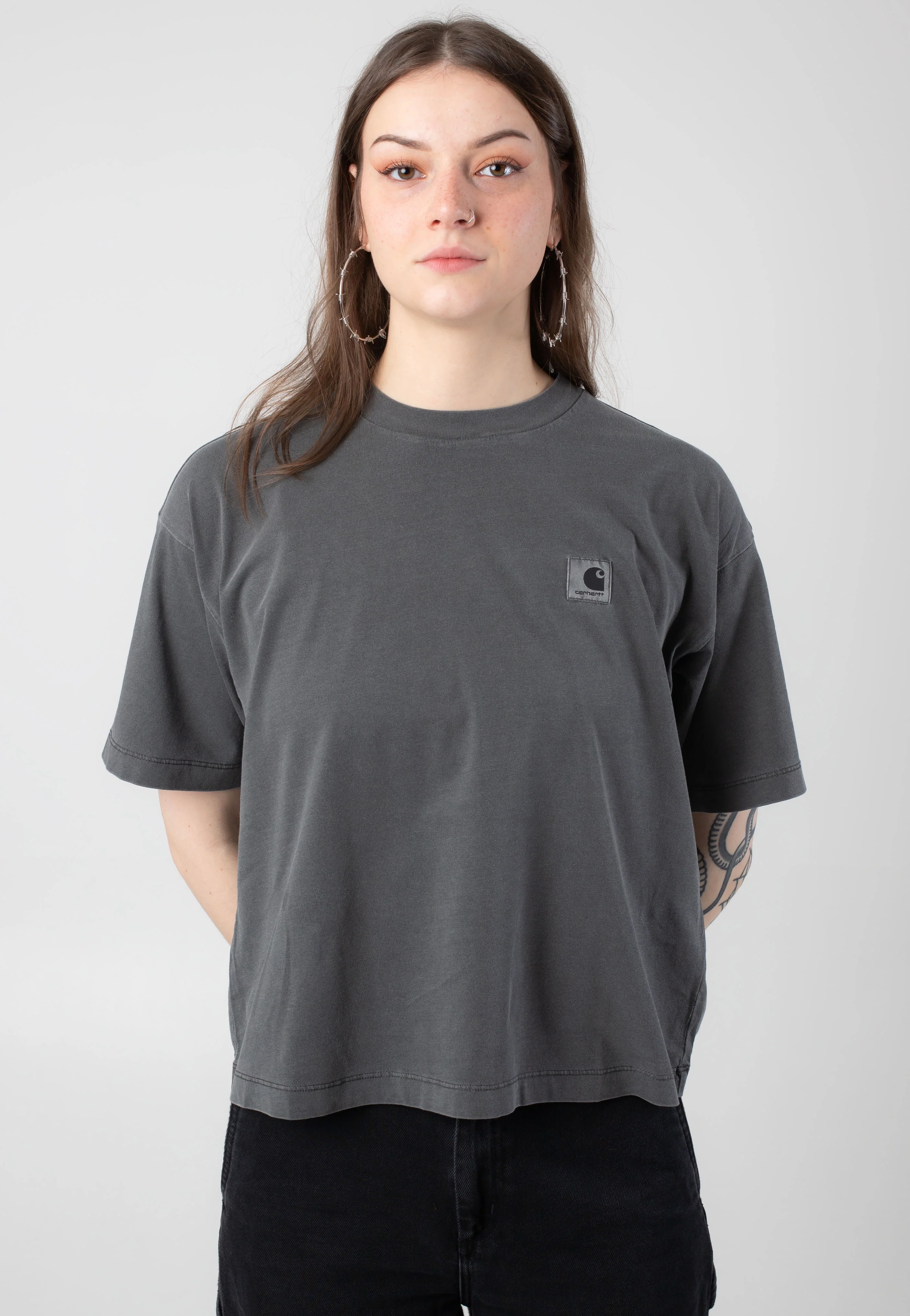 Carhartt WIP - W' Nelson Garment Dyed Graphite - T-Shirt - Image 3