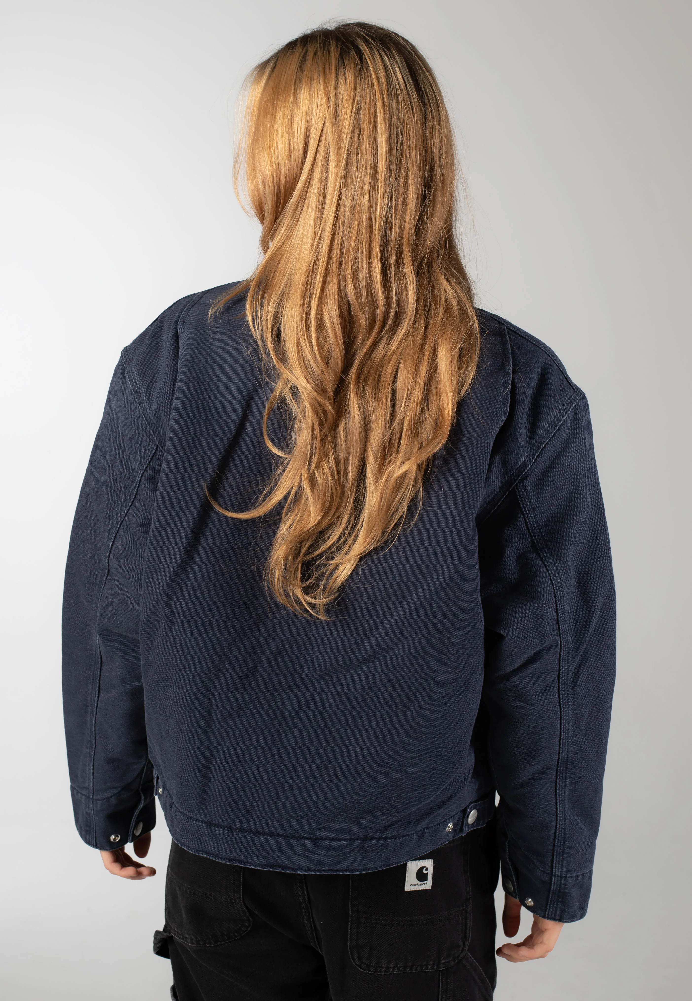 Carhartt WIP - W' OG Detroit Stone Canvas Dark Navy/Black - Jacket - Image 3