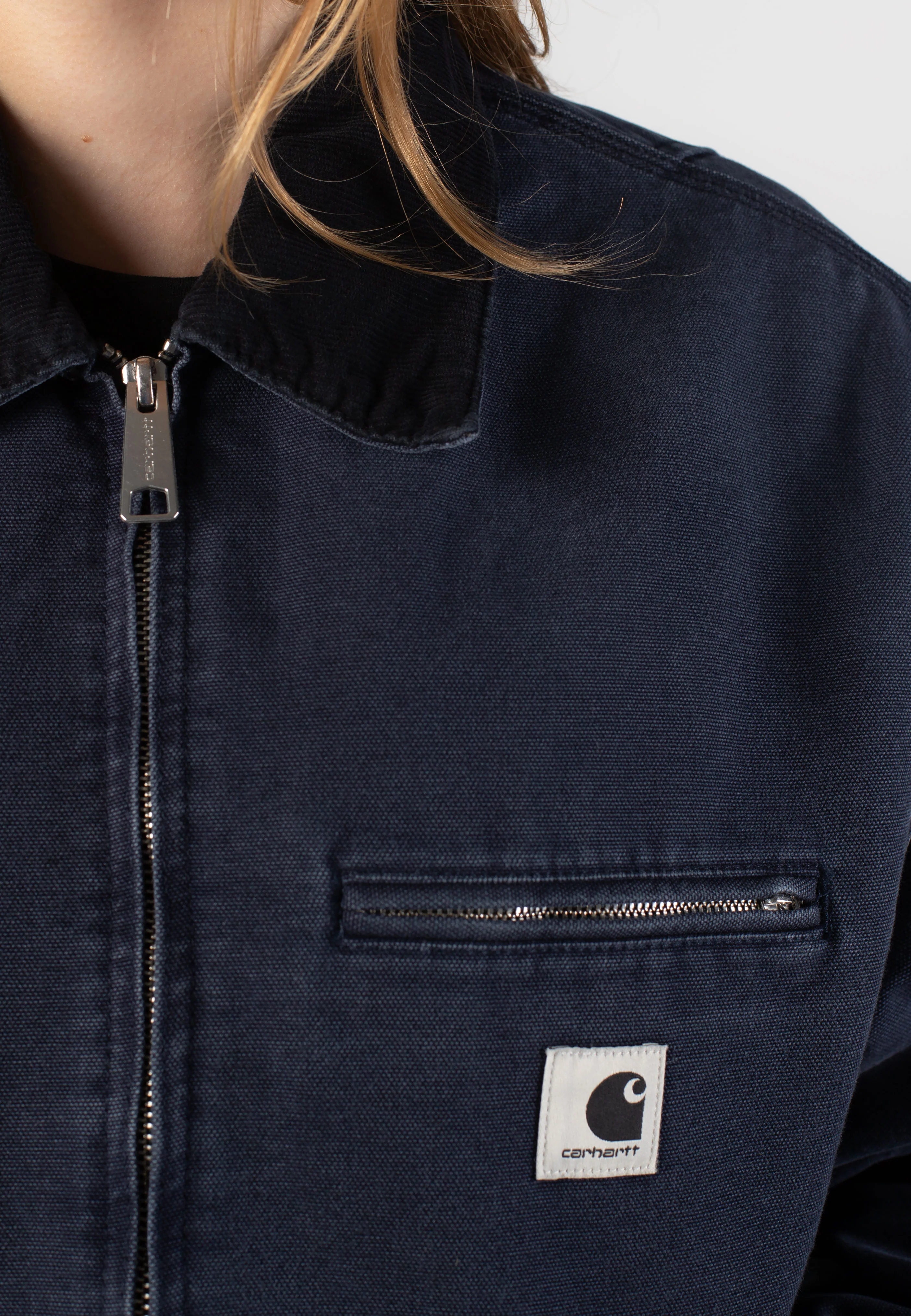 Carhartt WIP - W' OG Detroit Stone Canvas Dark Navy/Black - Jacket - Image 8