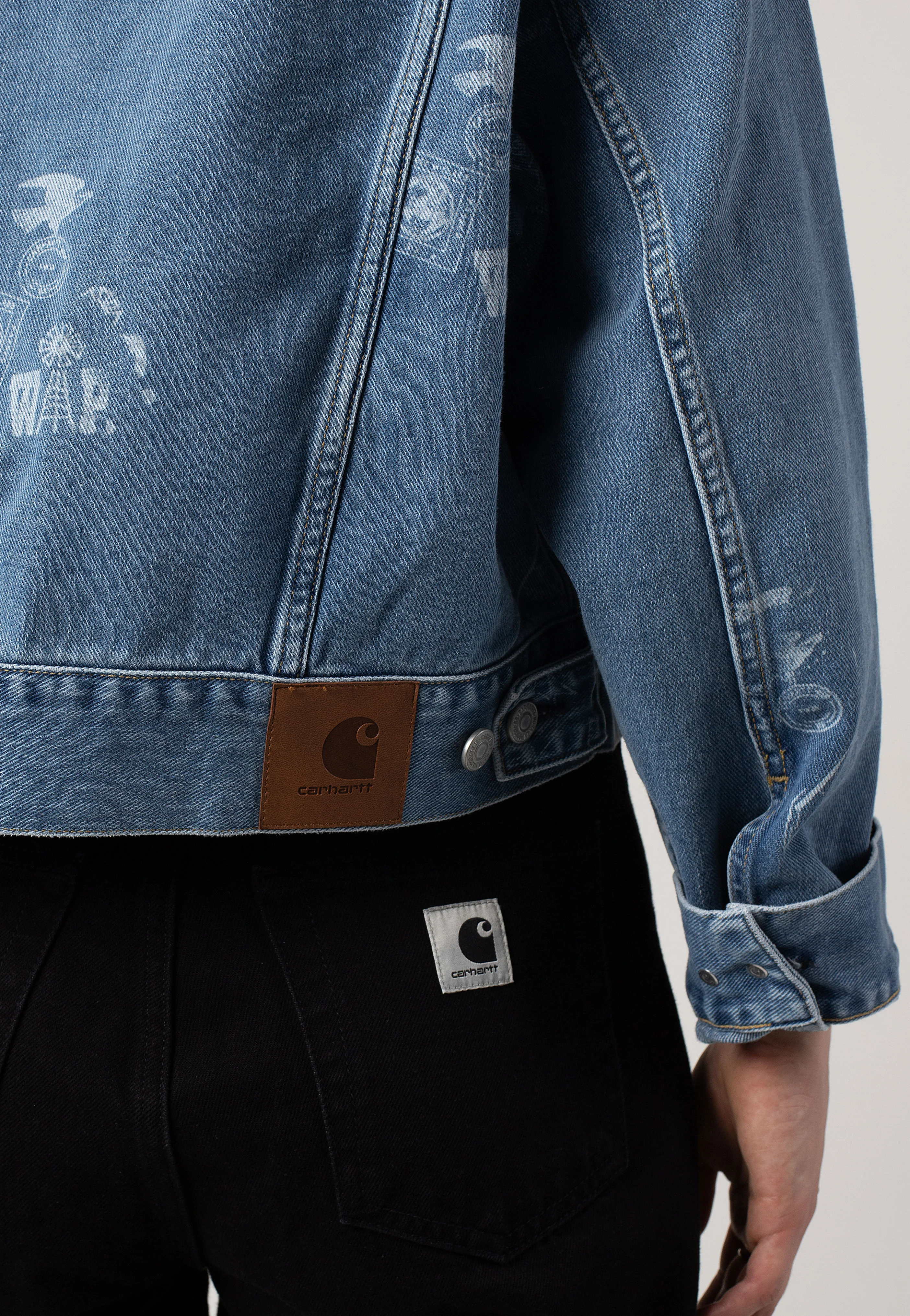 Carhartt WIP - W' Stamp Jeans Jacket Bleached Stamp Print/Blue - Jeans Jacket - Image 12