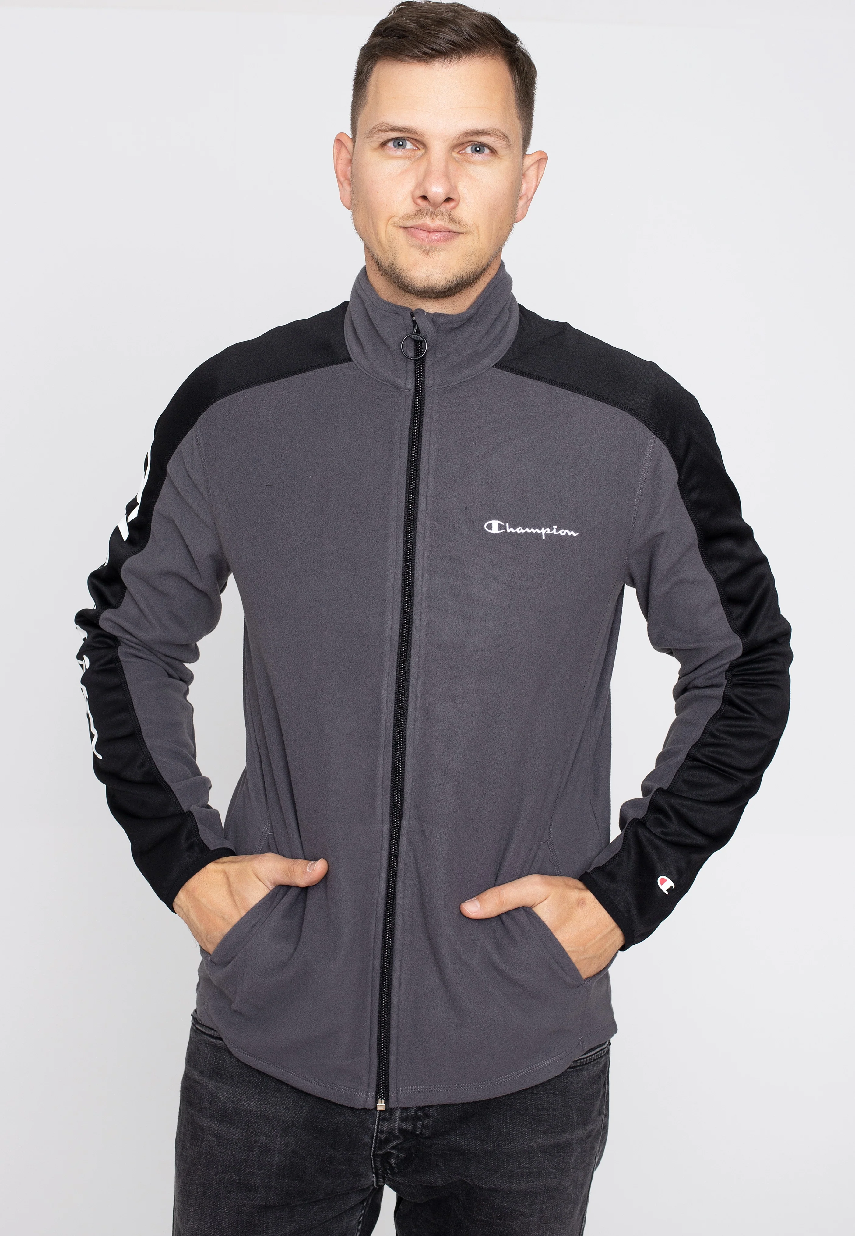 Champion - Full Zip Side Pocket Logo EBN/NBK - Track Jacket