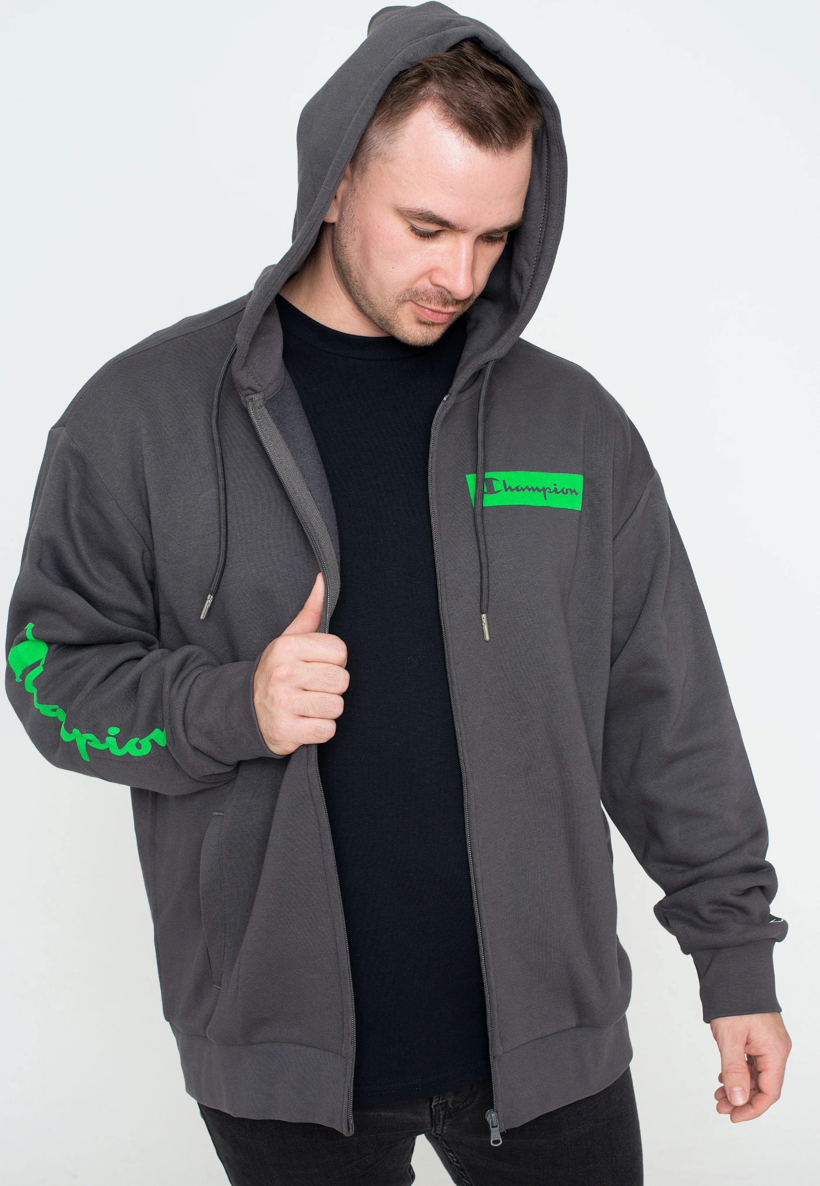 Champion - Hooded Full Zip Forged Iron - Zipper - Image 4