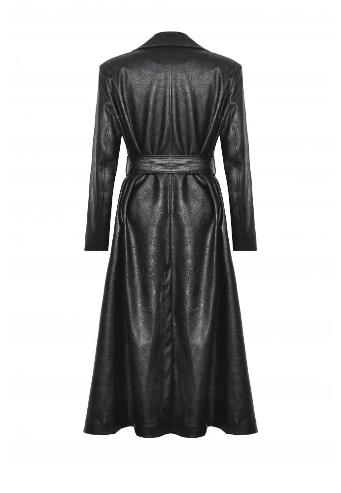 Dark In Love - Black Deep Sea Hunter Leather Long - Jacket - Image 7