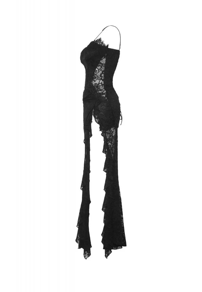 Dark In Love - Gothic Lace See-Through Sexy Waint Lace Maxi Strap - Dress - Image 6