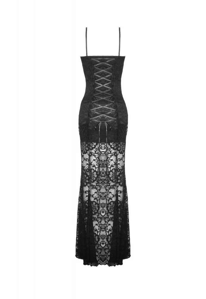 Dark In Love - Gothic Lace See-Through Sexy Waint Lace Maxi Strap - Dress - Image 7