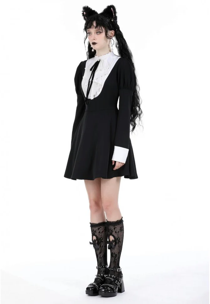 Dark In Love - Princess Neck Contrast Bubble - Dress - Image 2