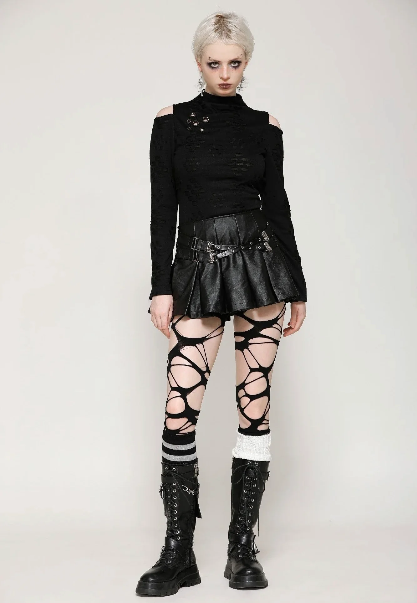 Dark In Love - Punk Back Cutout Star Shaped Distressed - Longsleeve - Image 8