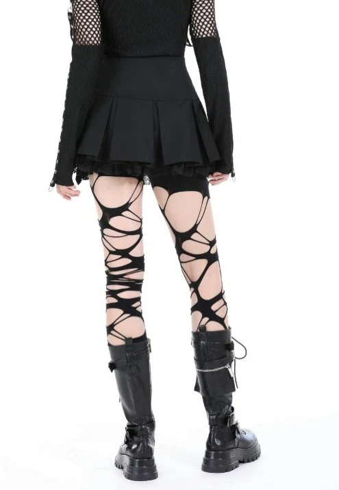 Dark In Love - Punk Metal Pleated Mini - Skirt - Image 2