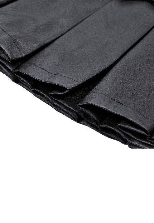 Dark In Love - Punk Sassy Girl Black PU Leather Low-Waisted - Skirt - Image 13