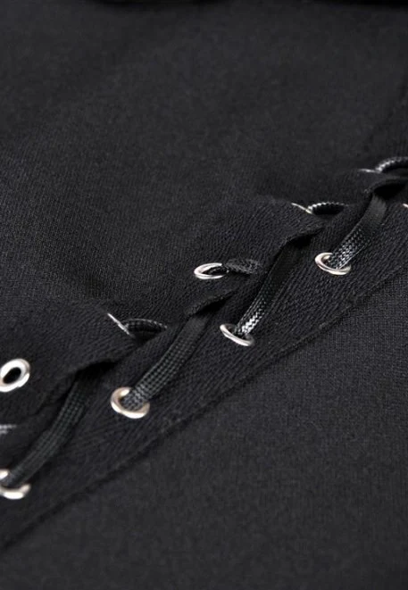 Dark In Love - Punk Sexy Slit Irregular Black - Skirt - Image 23