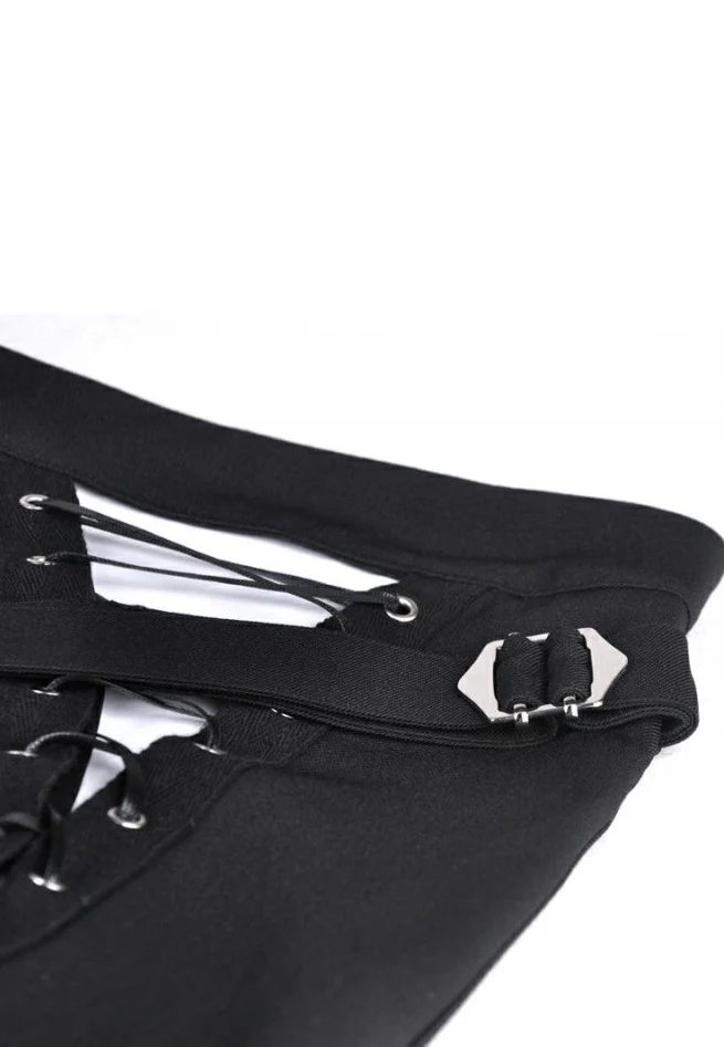 Dark In Love - Punk Sexy Slit Irregular Black - Skirt - Image 24