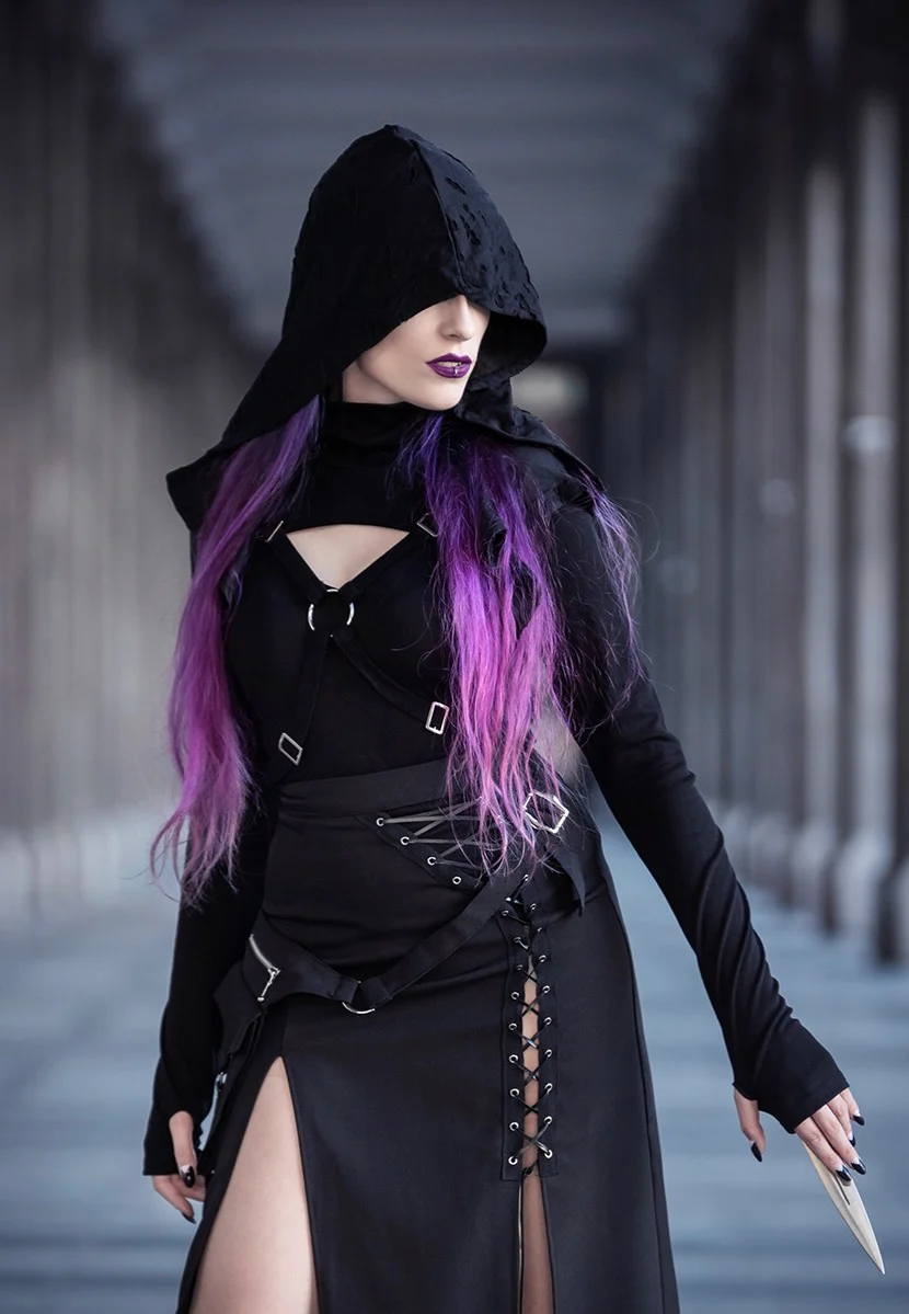 Dark In Love - Punk Sexy Slit Irregular Black - Skirt - Image 3