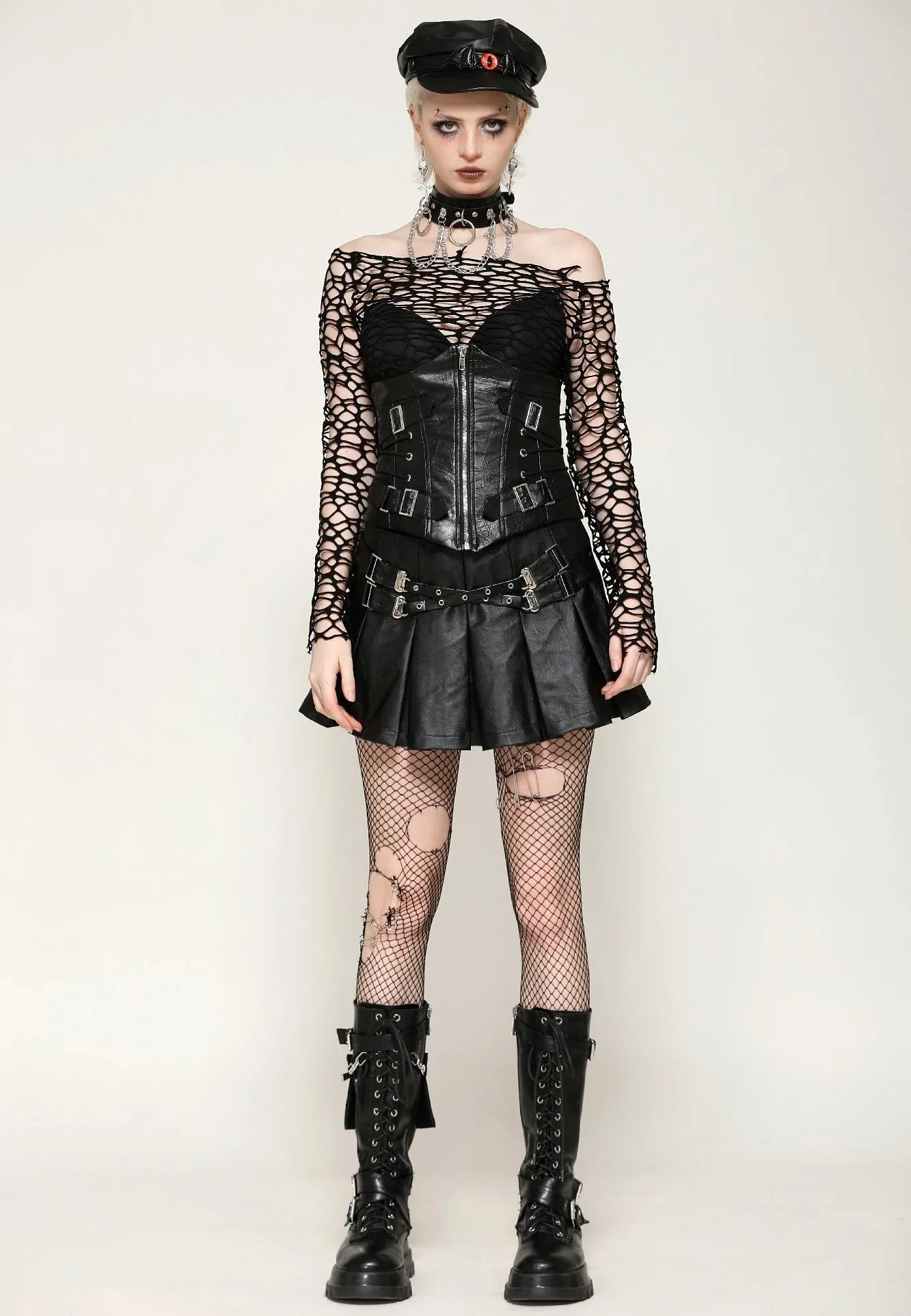 Dark In Love - Sexy Versatile Black Distressed Mesh - Top - Image 6