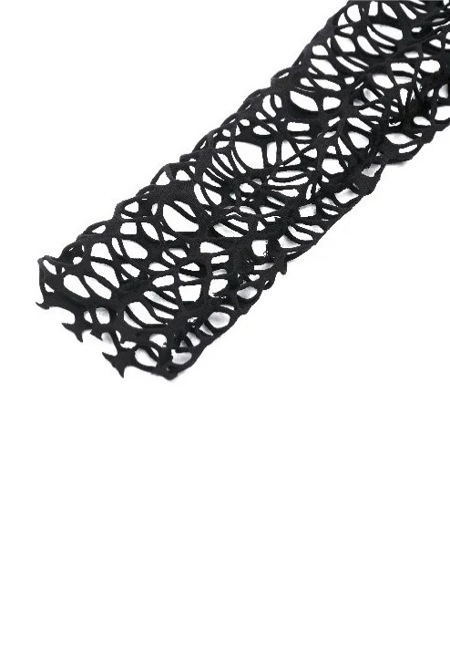 Dark In Love - Sexy Versatile Black Distressed Mesh - Top - Image 9