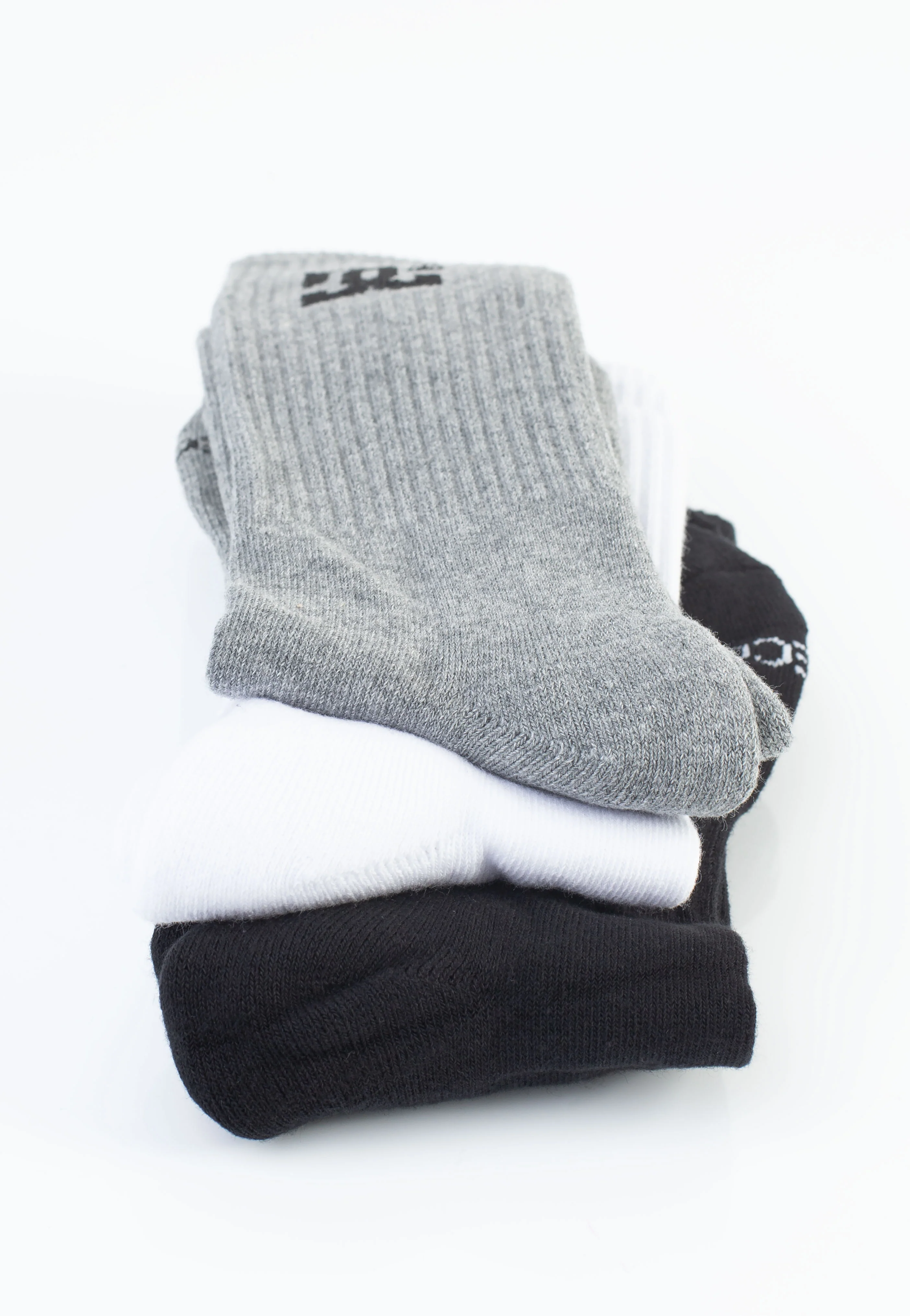 DC - SPP Crew Pack Of 3 Black/Grey/White - Socks - Image 4