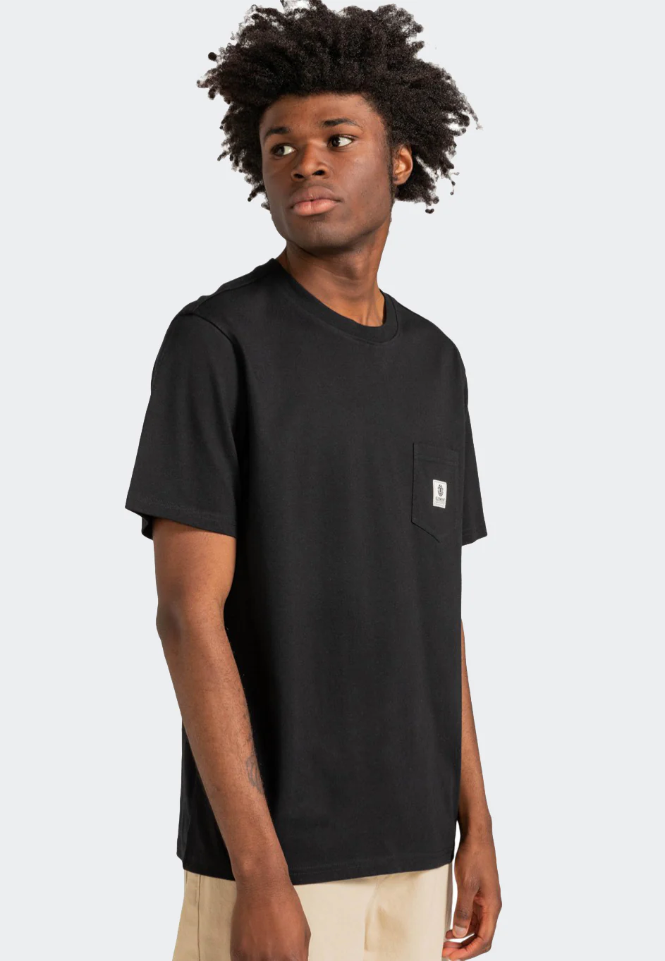 Element - Basic Pocket Label Flint Black - T-Shirt