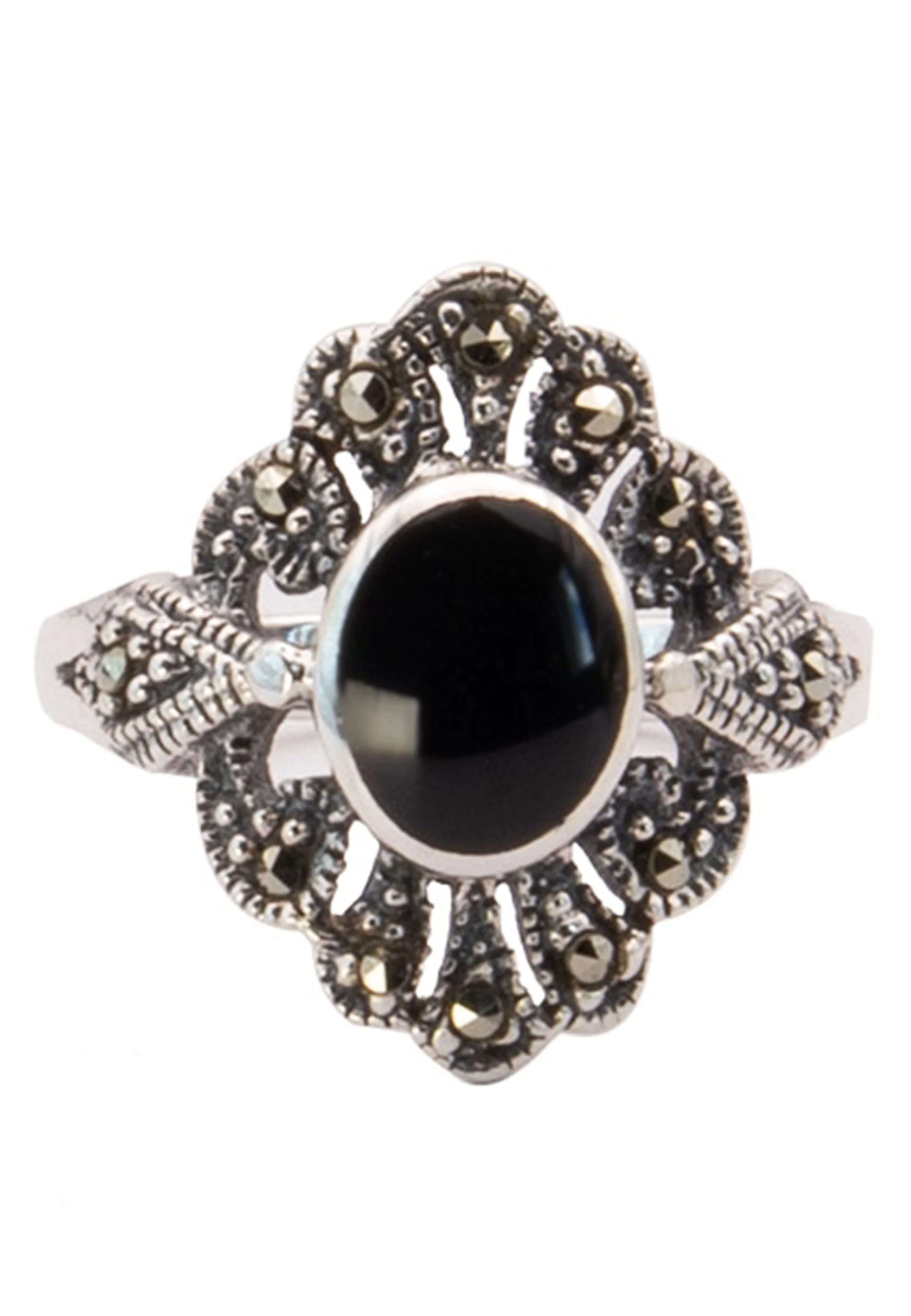 etNox - Black Marcasite mit Onyx - Ring - Image 4