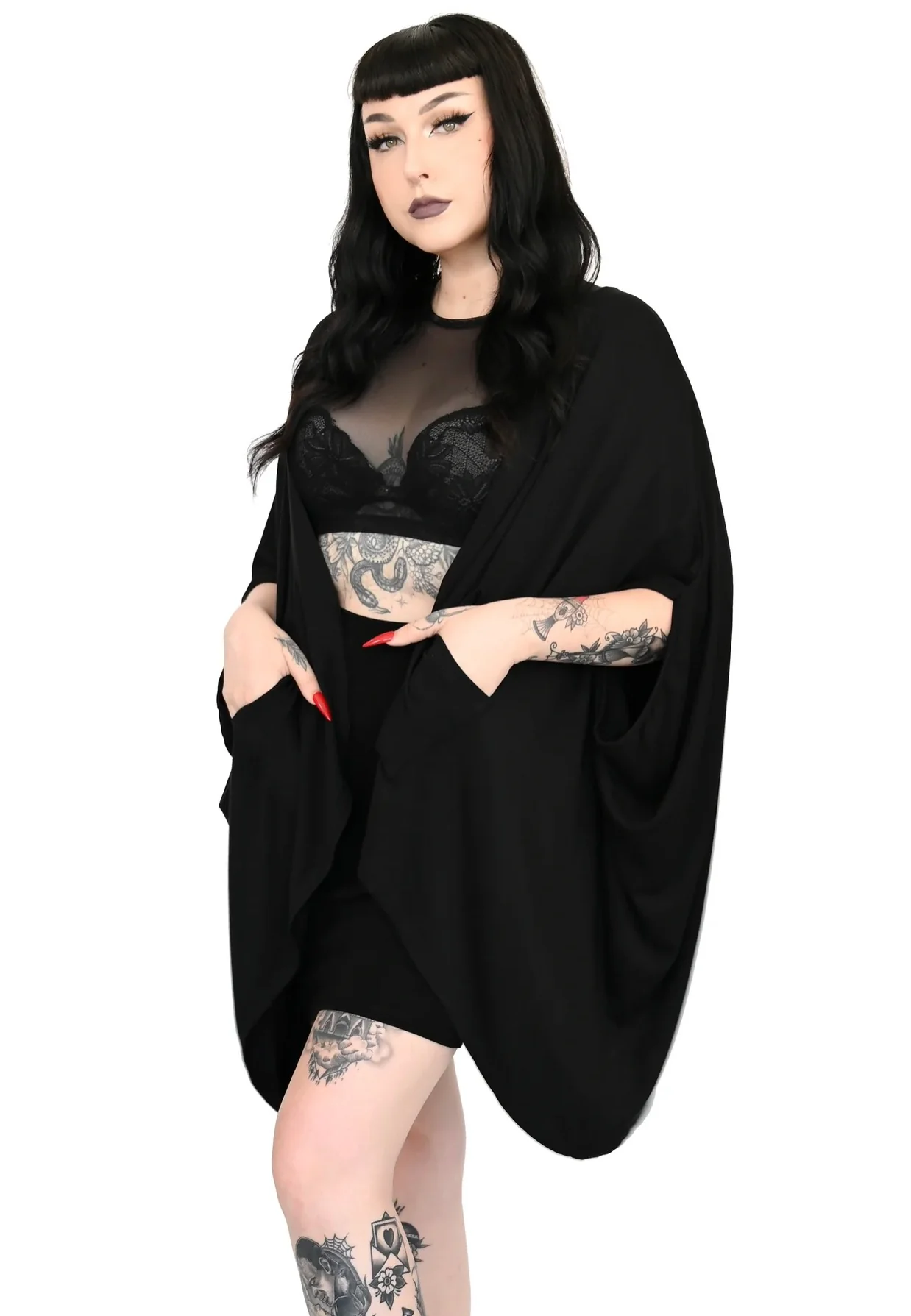 Foxblood - Batty Oversized Black - Cardigan - Image 3