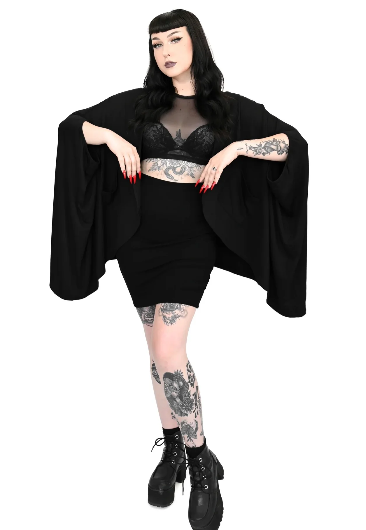 Foxblood - Batty Oversized Black - Cardigan - Image 5