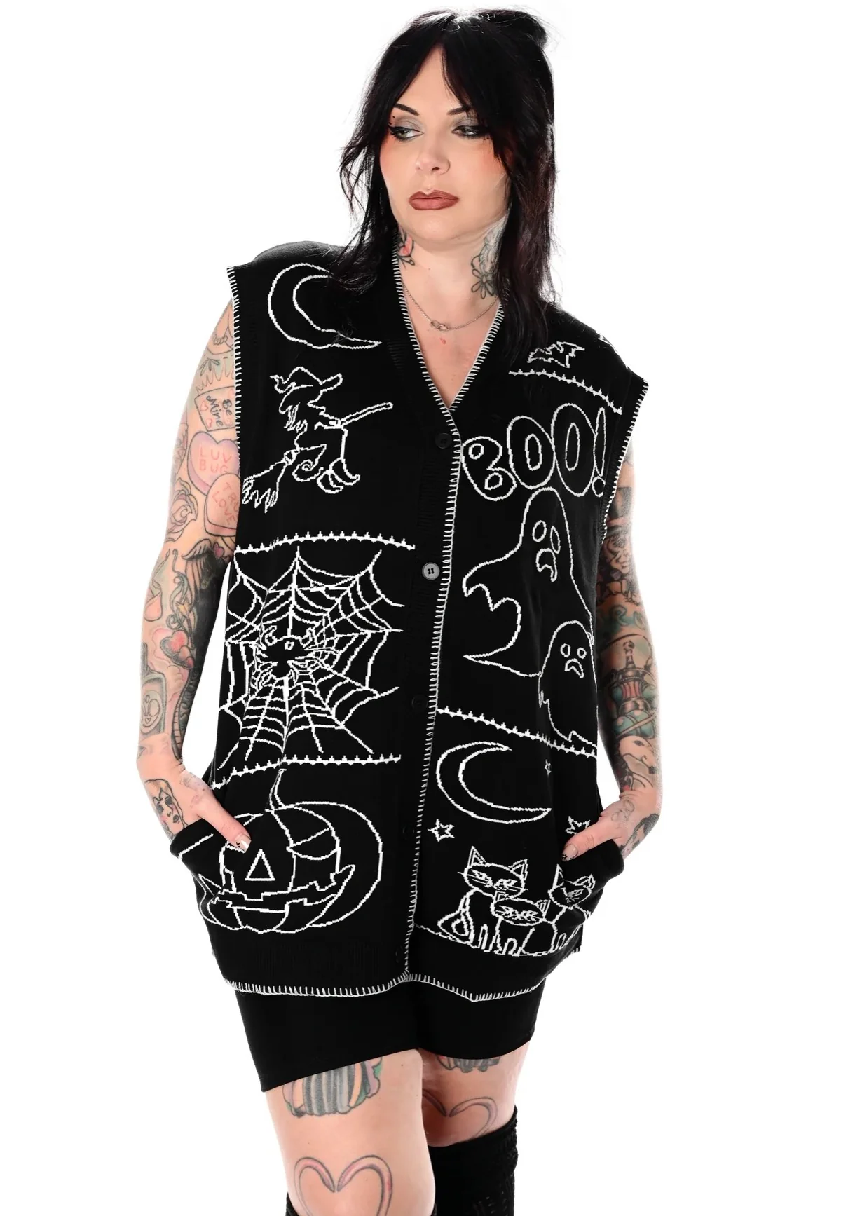 Foxblood - Halloween Night Patchwork Black - Vest - Image 10