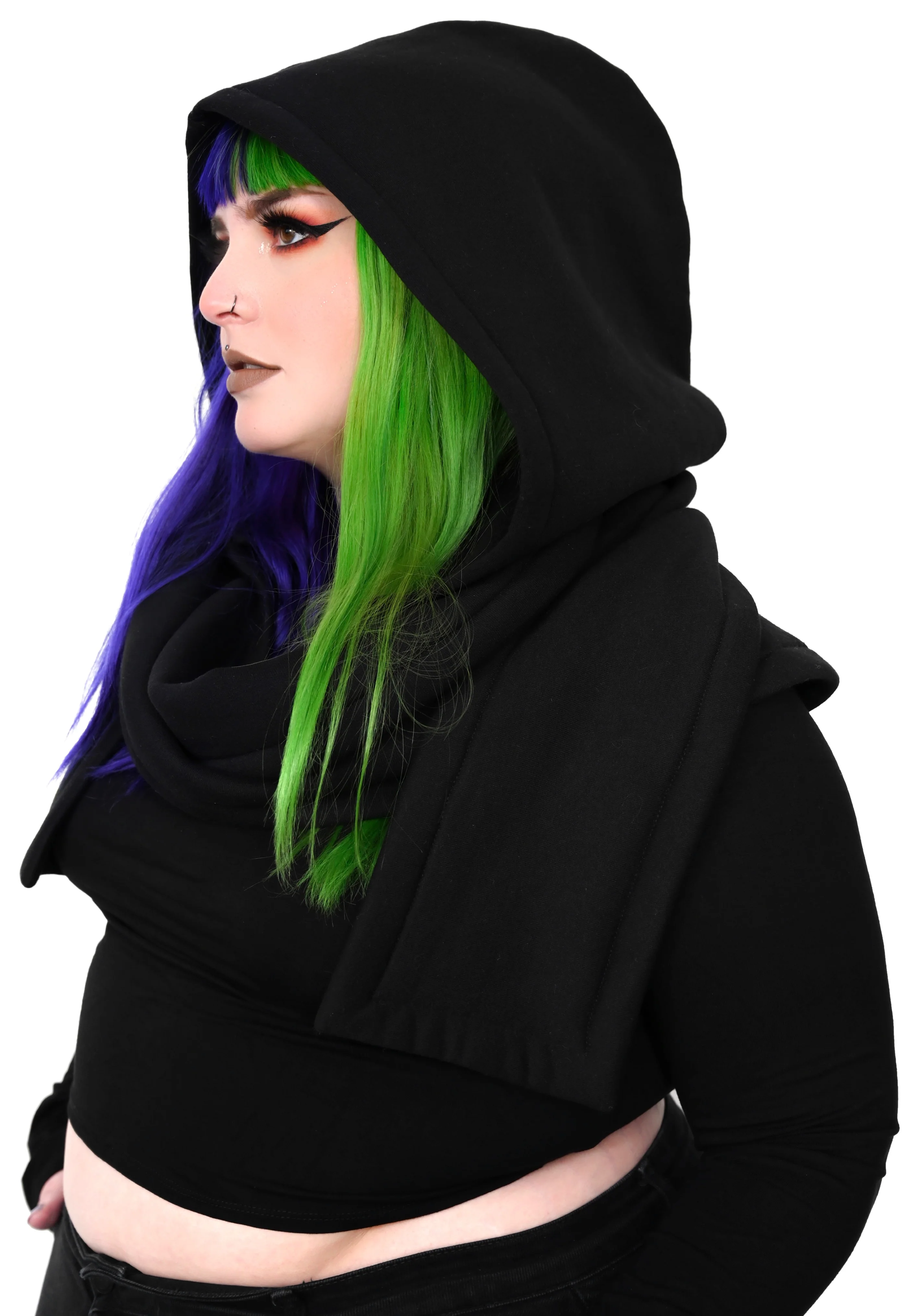 Foxblood - Hooded Wrap Black - Scarf - Image 2