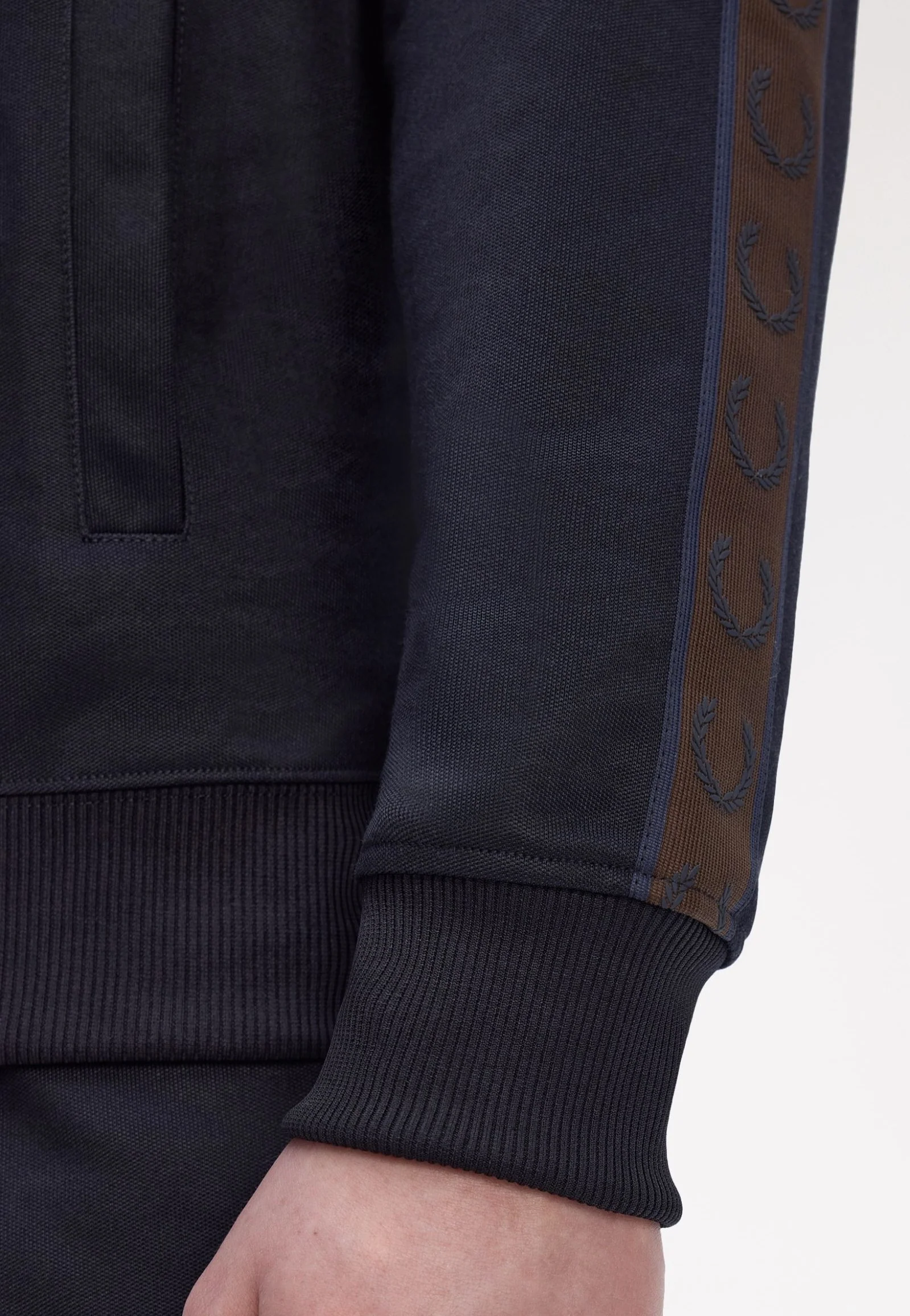 Fred Perry - Contrast Tape Navy/Burnt Tobacco - Track Jacket - Image 4