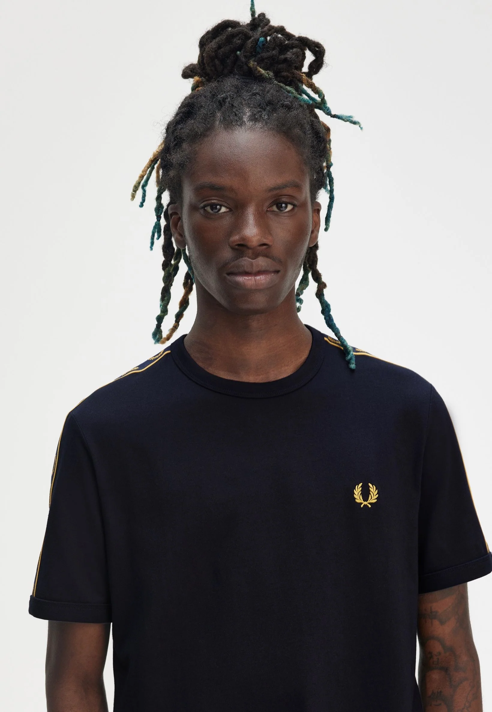 Fred Perry - Contrast Tape Ringer Navy/Honeycomb - T-Shirt - Image 5