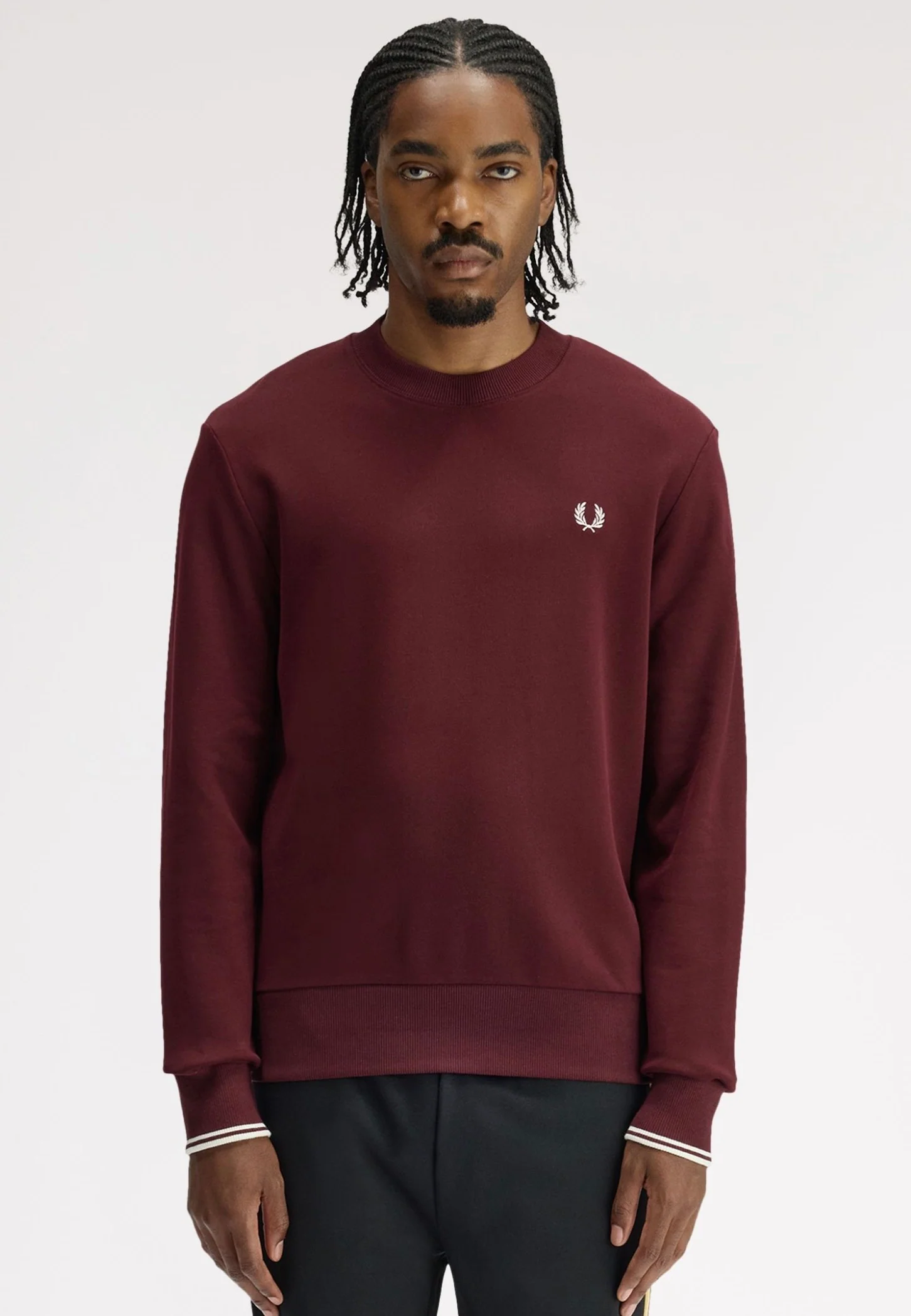 Fred Perry - Crew Neck Oxblood/Ecru/Ecru - Sweater - Image 5