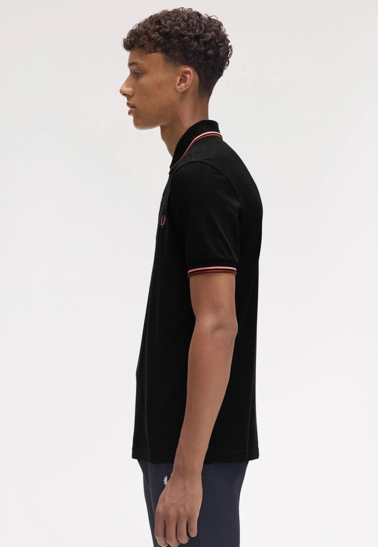 Fred Perry - Twin Tipped Black/Puttypink/Whbrw - Polo - Image 6